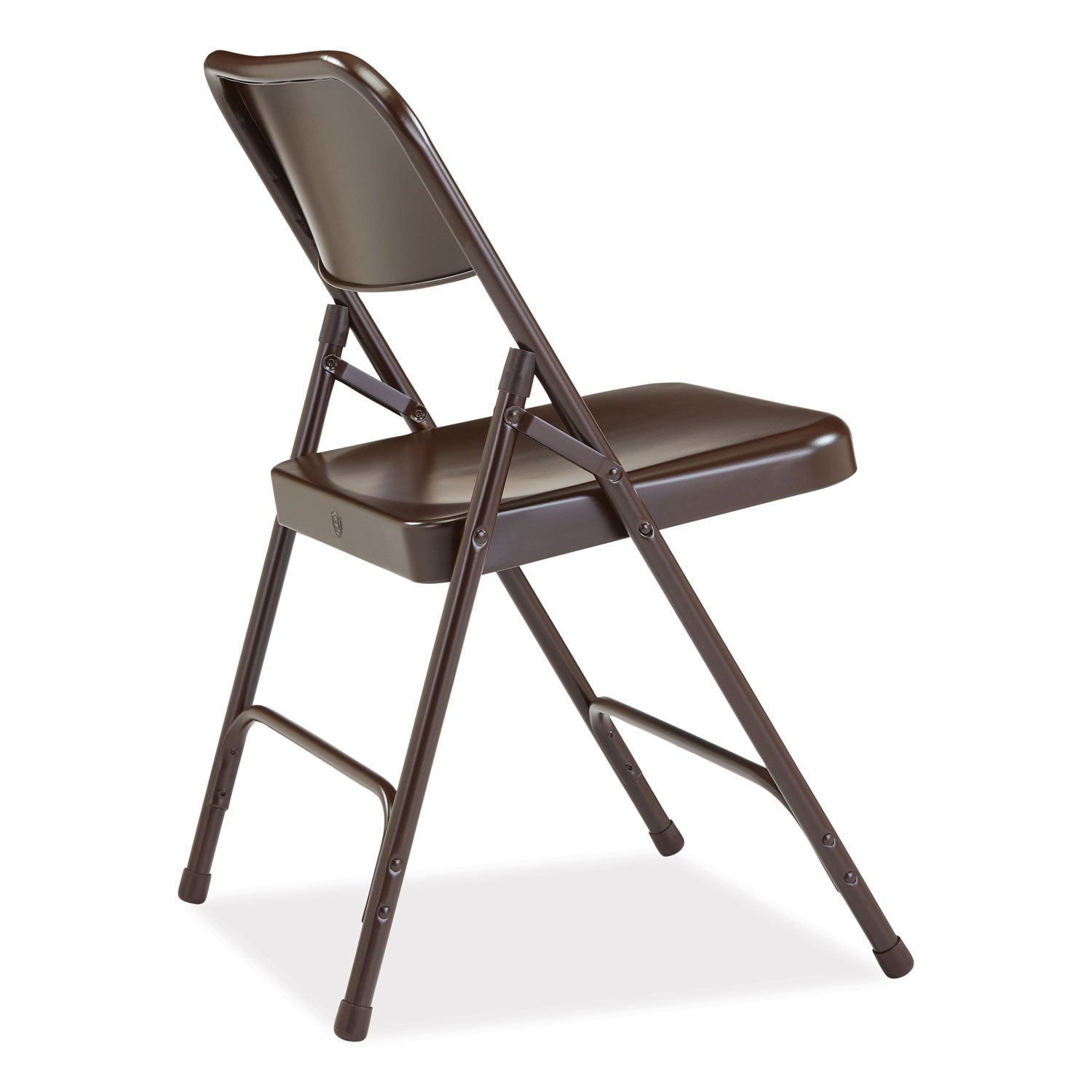 NPS® 200 Series Premium All-Steel Double Hinge Folding Chair, Supports Up to 500 lb, 17.25" Seat Height, Brown, 4/Carton - Bloom Skins