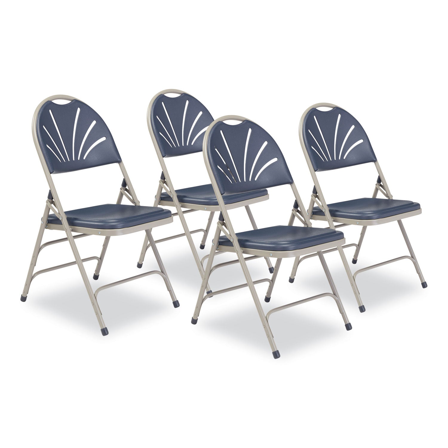 1100 Series Fan-Back Folding Chair | Blue, 4/Carton