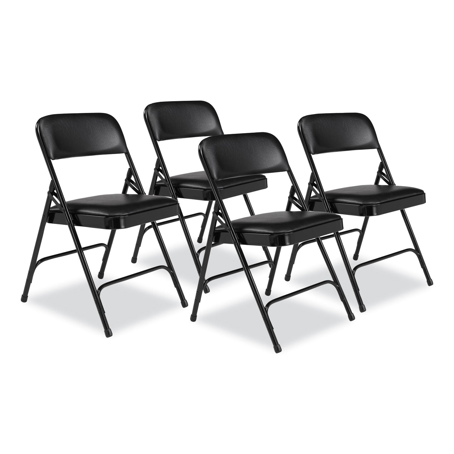1200 Series Vinyl Folding Chair | Black, 4/Carton