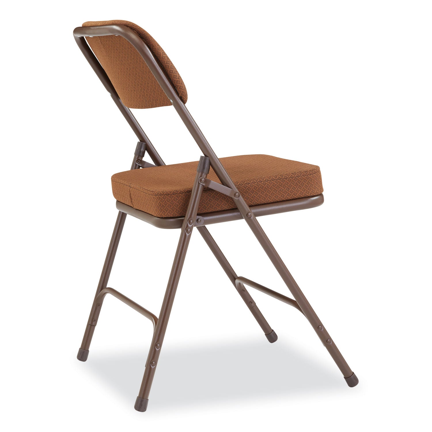 NPS® 3200 Series Premium Fabric Dual-Hinge Folding Chair, Supports Up to 300 lb, Gold Seat, Gold Back, Brown Base, 2/Carton