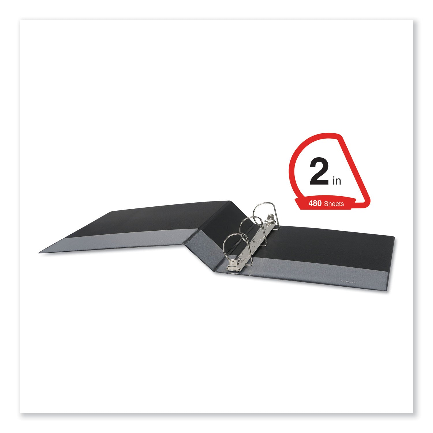 Universal® Slant D-Ring View Binder, 3 Rings, 2" Capacity, 11 x 8.5, Black, 6/Carton