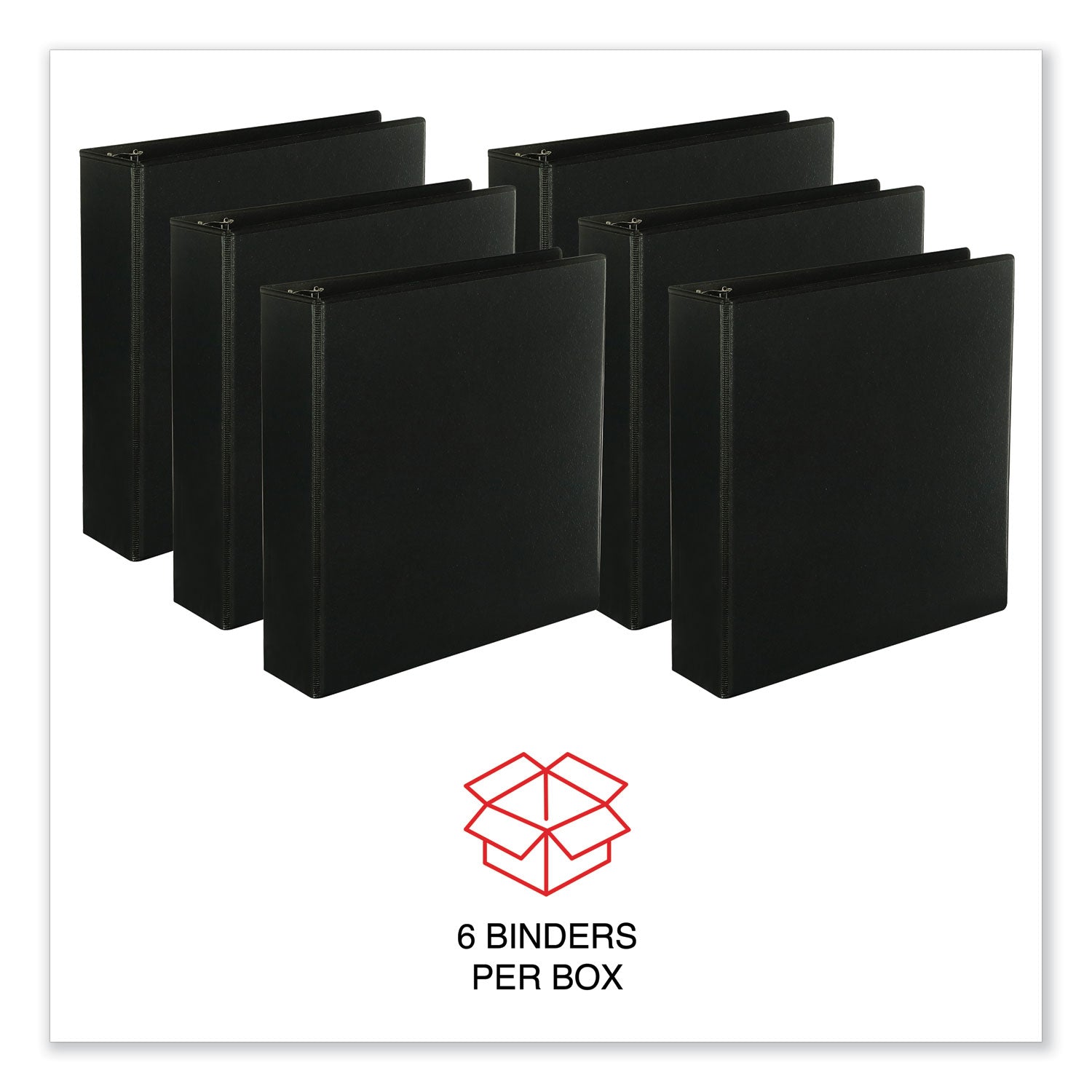 Universal® Slant D-Ring View Binder, 3 Rings, 2" Capacity, 11 x 8.5, Black, 6/Carton