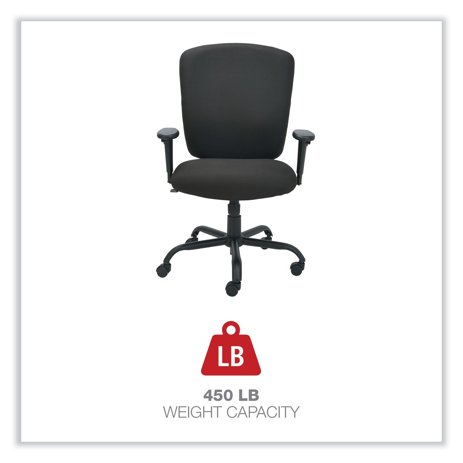 Alera® Alera Mota Series Big And Tall Chair, Supports Up To 450 Lb, 19.68" To 23.22" Seat Height, Black