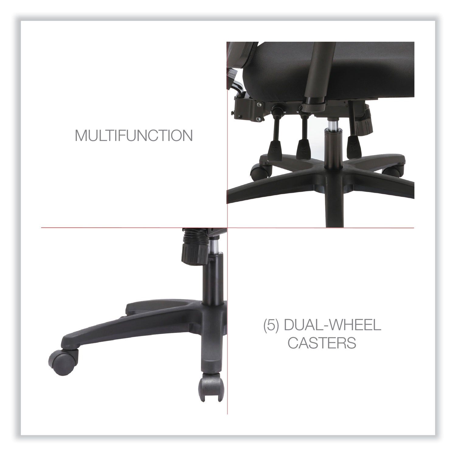 Alera® Alera Envy Series Mesh Mid-Back Multifunction Chair, Supports Up To 250 Lb, 17" To 21.5" Seat Height, Black
