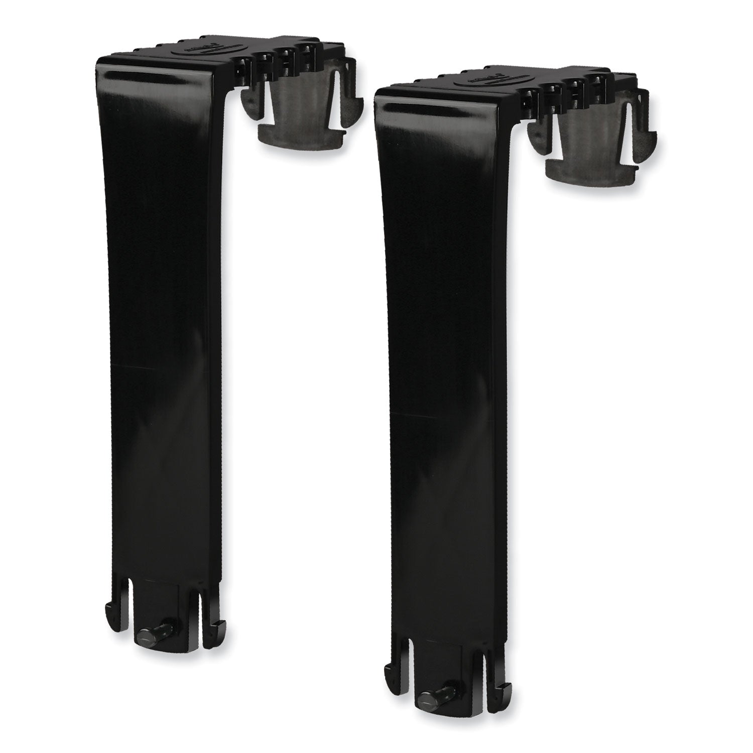 deflecto® Two Break-Resistant Plastic Partition Brackets, For 2.63 to 4.13 Wide Partition Walls, Black, 2/Pack