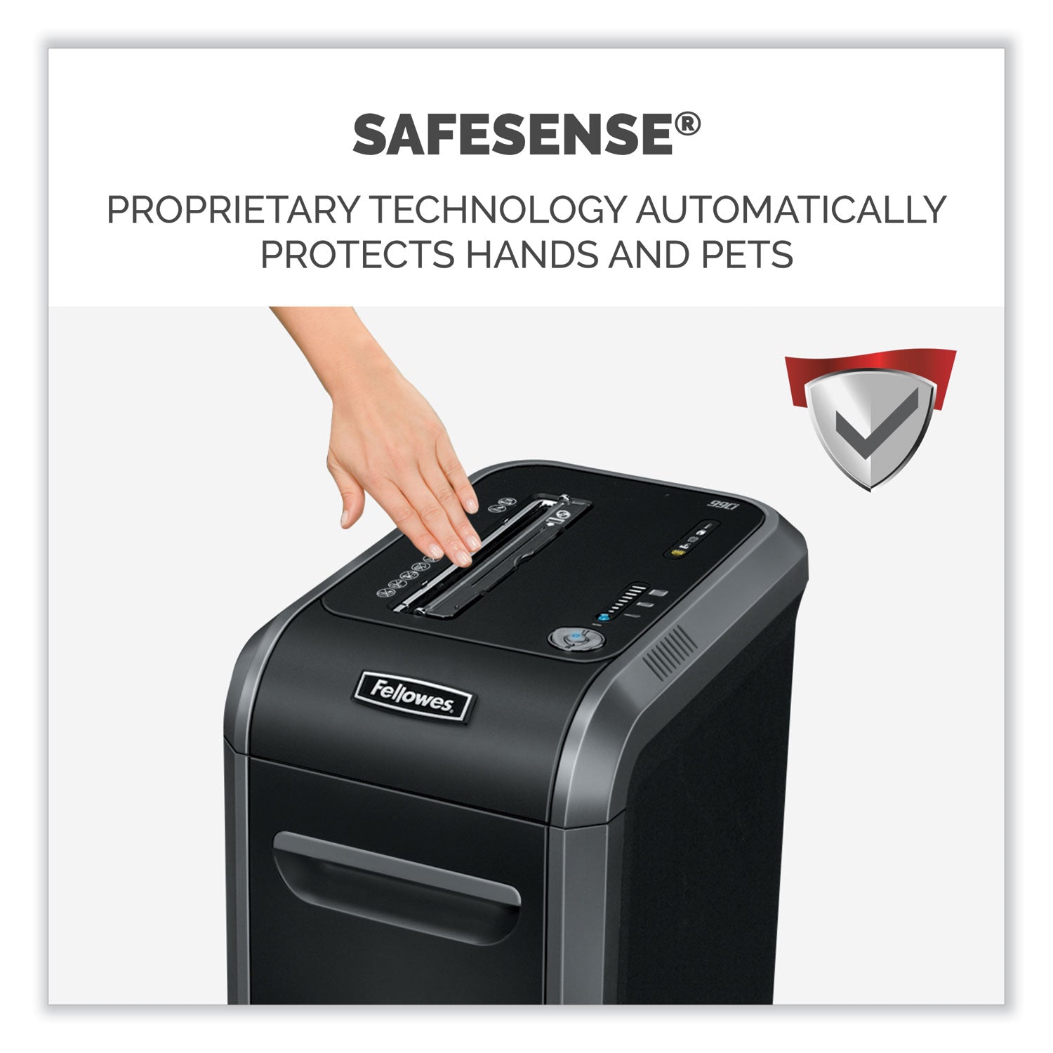 Fellowes® Powershred 99ci 100% Jam Proof Cross-Cut Shredder, 18 Manual Sheet Capacity