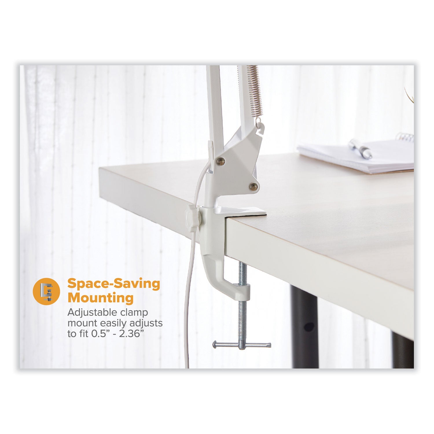 BLACK+DECKER PureOptics LED Magnifying Dimmable Desk Lamp with Clamp Mount, 17"  High, White