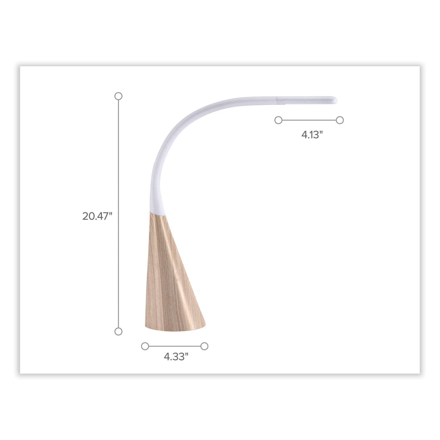 Bostitch® Office Flexible Wood Grain Desk Lamp, 20.47" High, Wood Grain
