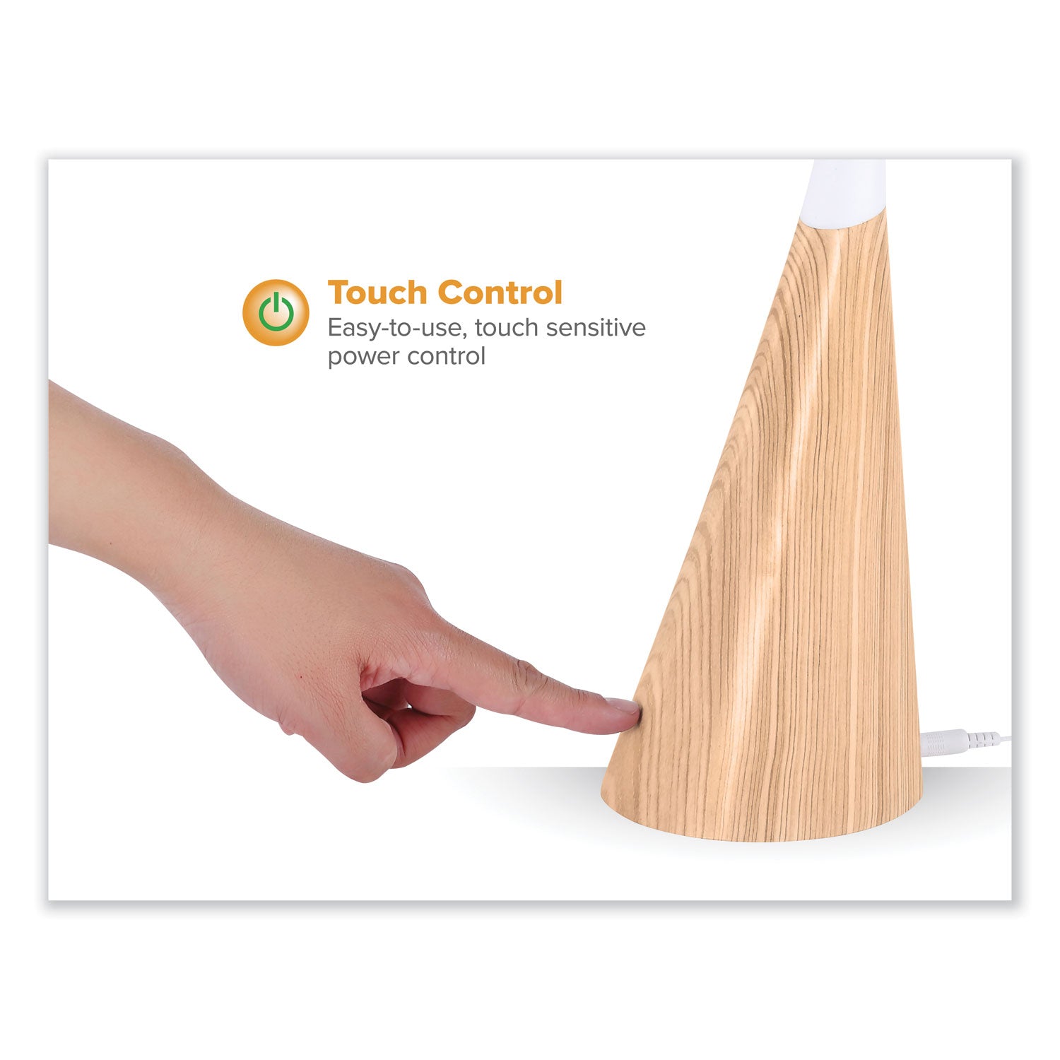 Bostitch® Office Flexible Wood Grain Desk Lamp, 20.47" High, Wood Grain