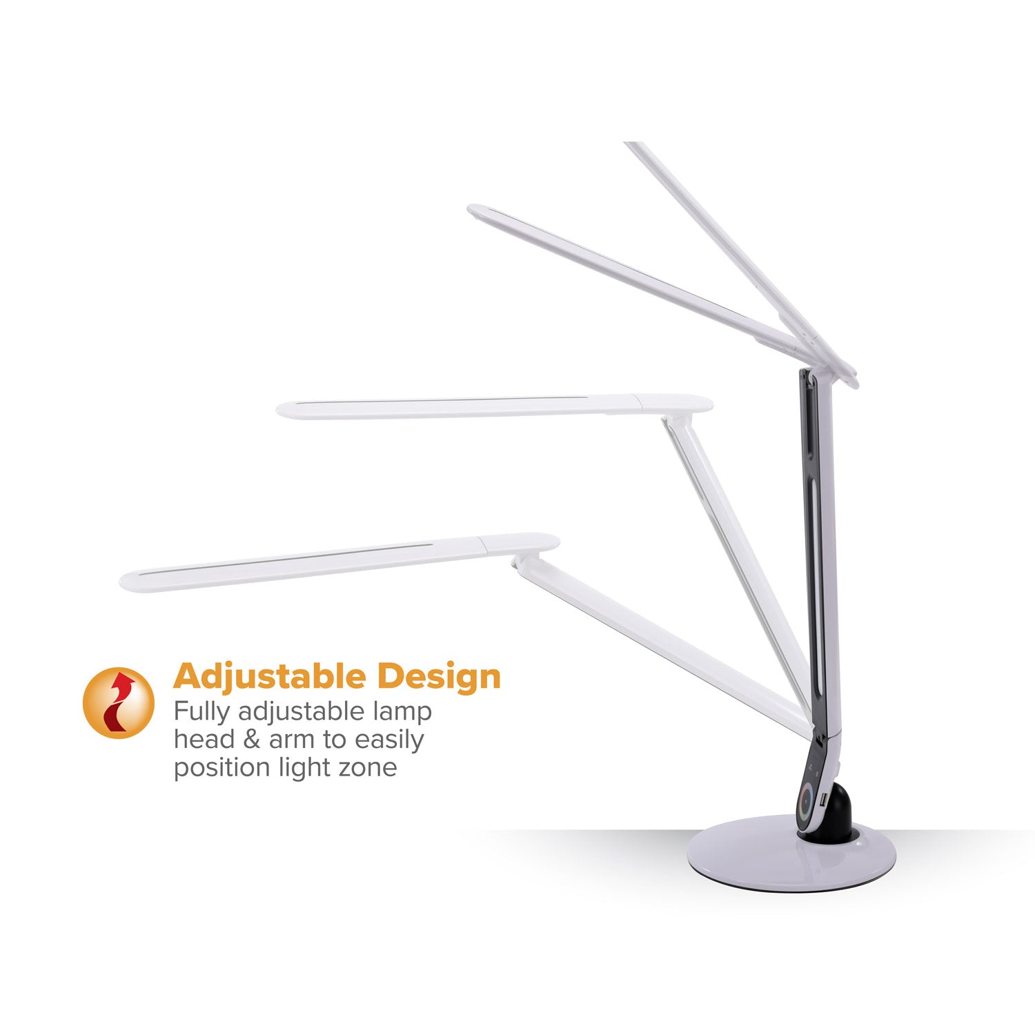 Bostitch® Office Color Changing Desk Lamp with RGB Arm, 20" High, White