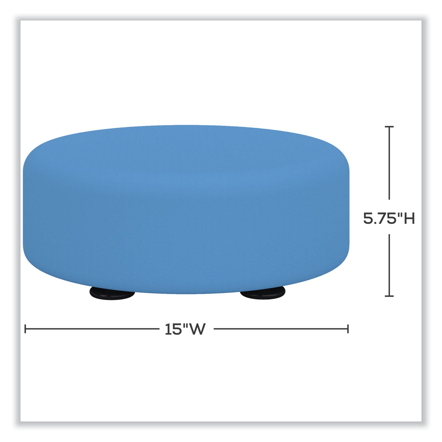Safco® Learn 15" Round Vinyl Floor Seat, 15" x 15" x 5.75", Baby Blue
