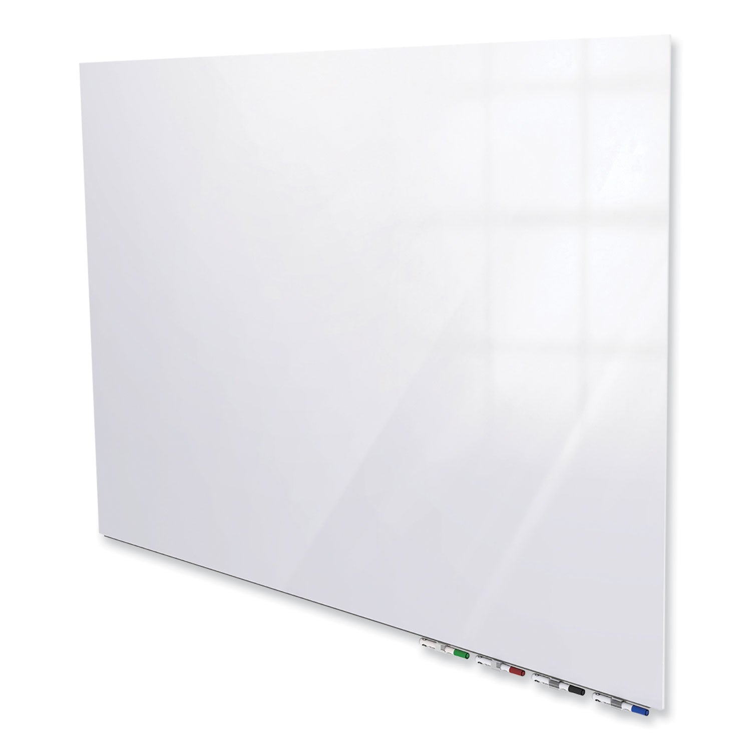 Ghent Aria Low-Profile Frameless Magnetic Glassboard, 36" x 24", White Surface