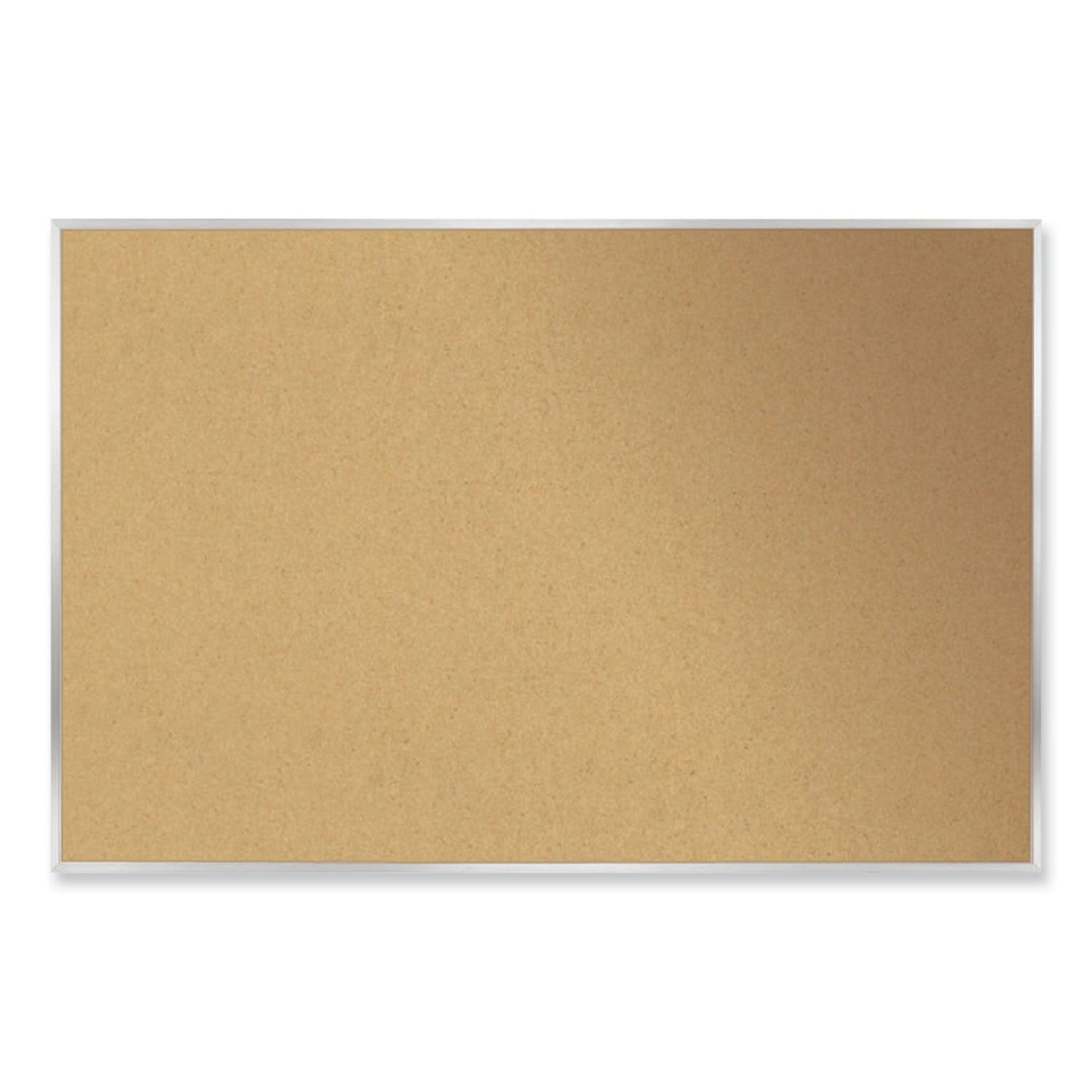 Ghent Aluminum-Frame Natural Corkboard, 46.5" x 36", Tan Surface, Satin Aluminum Frame