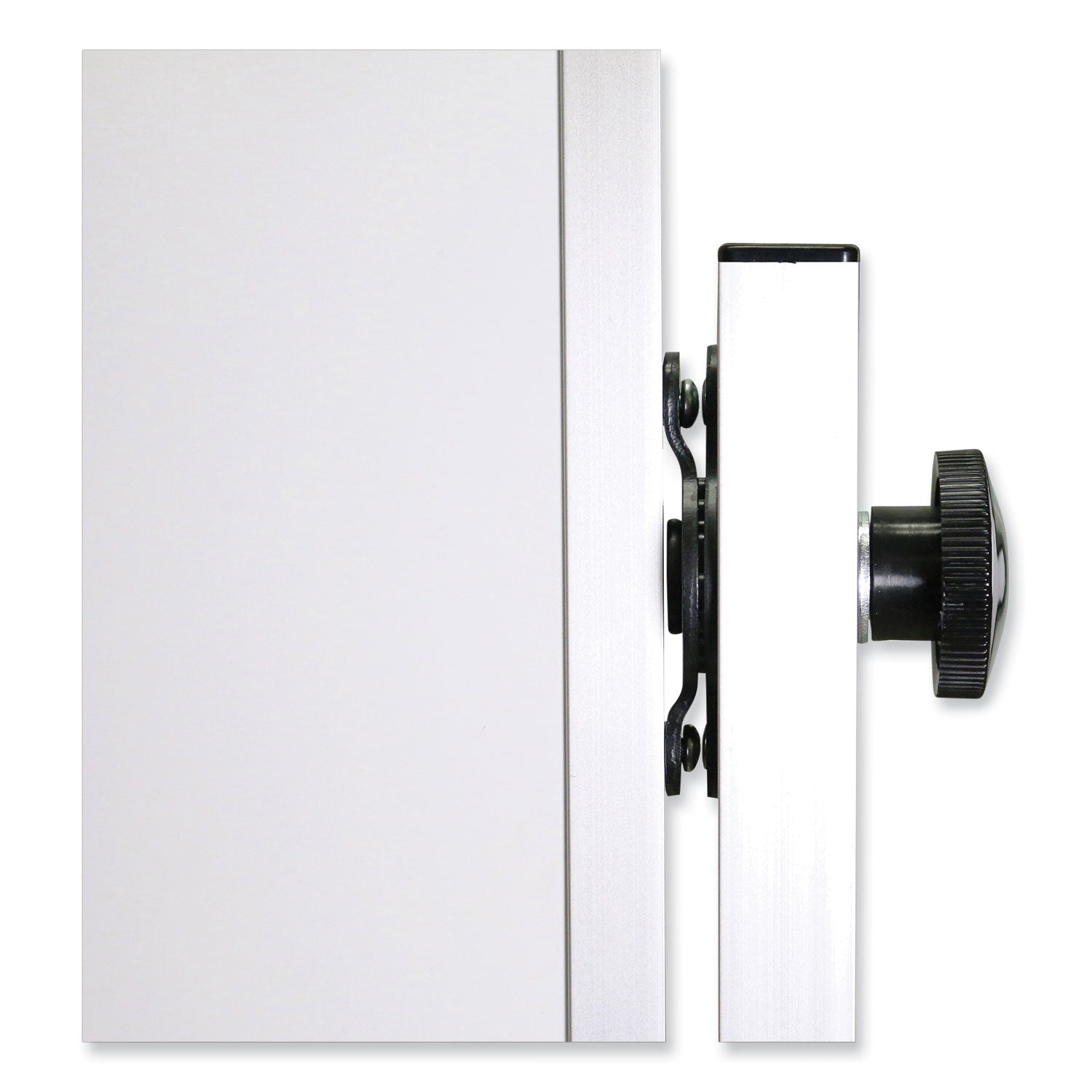 Ghent Reversible Magnetic Porcelain Whiteboard with Aluminum Frame, 77.25" x 78.13", White Surface, Satin Aluminum Frame