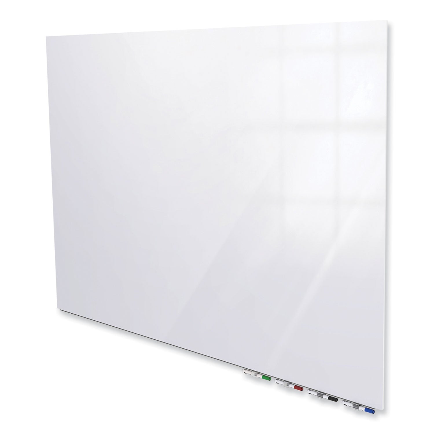 Ghent Aria Low-Profile Frameless Magnetic Glassboard, 120" x 48", White Surface