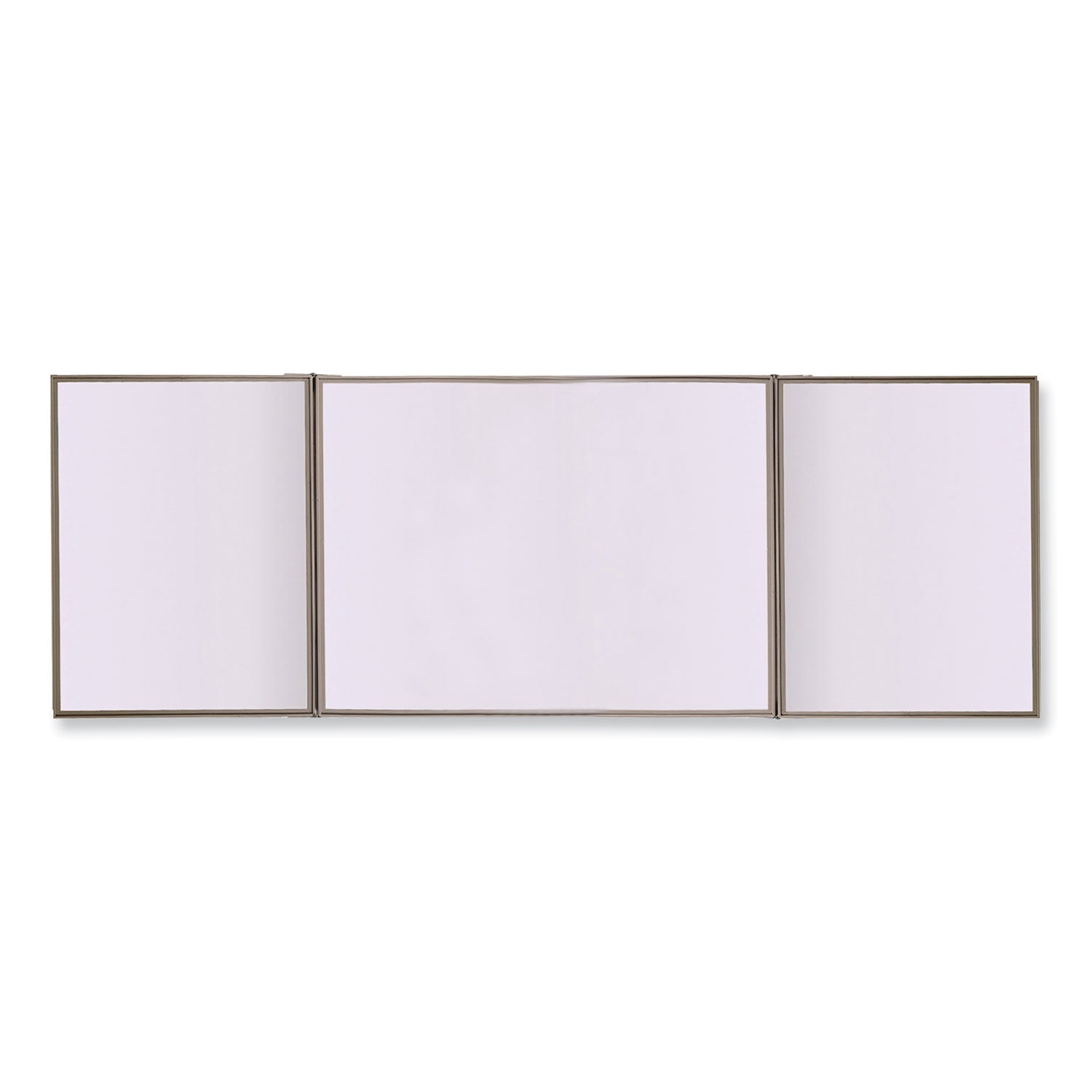 Ghent VisuALL PC Whiteboard Cabinet with Fabric Bulletin Board Exterior Doors, 36" x 24", Blue/White Surface, Satin Aluminum Frame