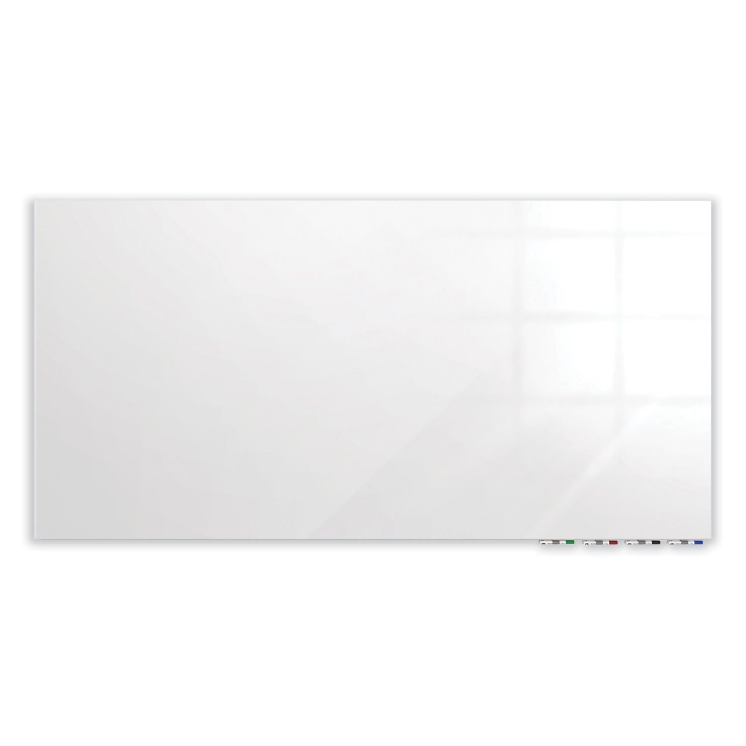 Ghent Aria Low-Profile Frameless Magnetic Glassboard, 36" x 24", White Surface