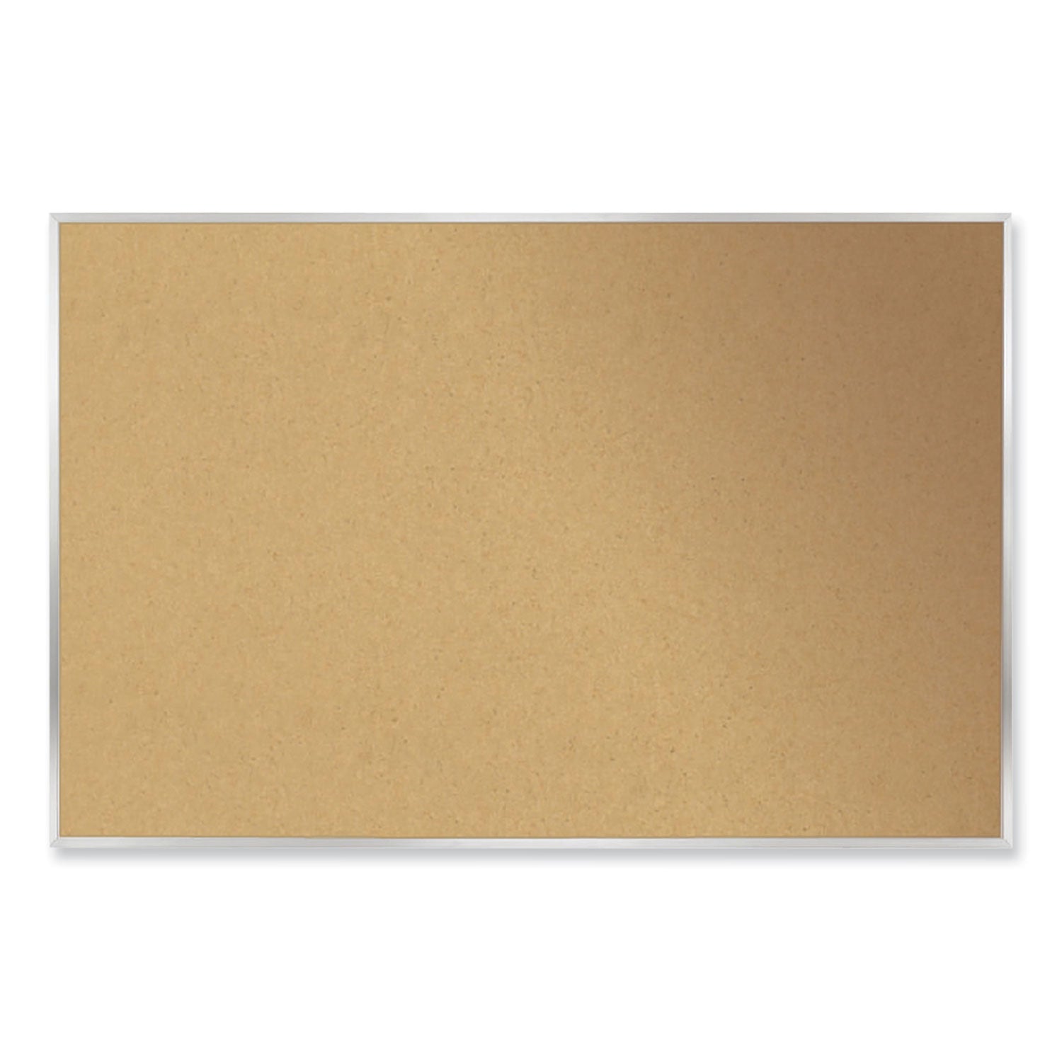 Ghent Aluminum-Frame Natural Corkboard, 72.5" x 48.5", Tan Surface, Satin Aluminum Frame