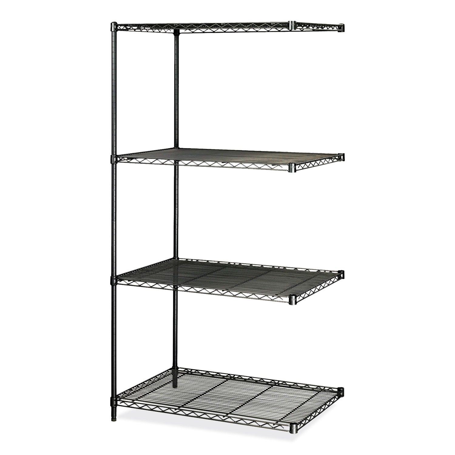 Safco® Industrial Add-On Unit, Four-Shelf, 36w x 24d x 72h, Steel, Black