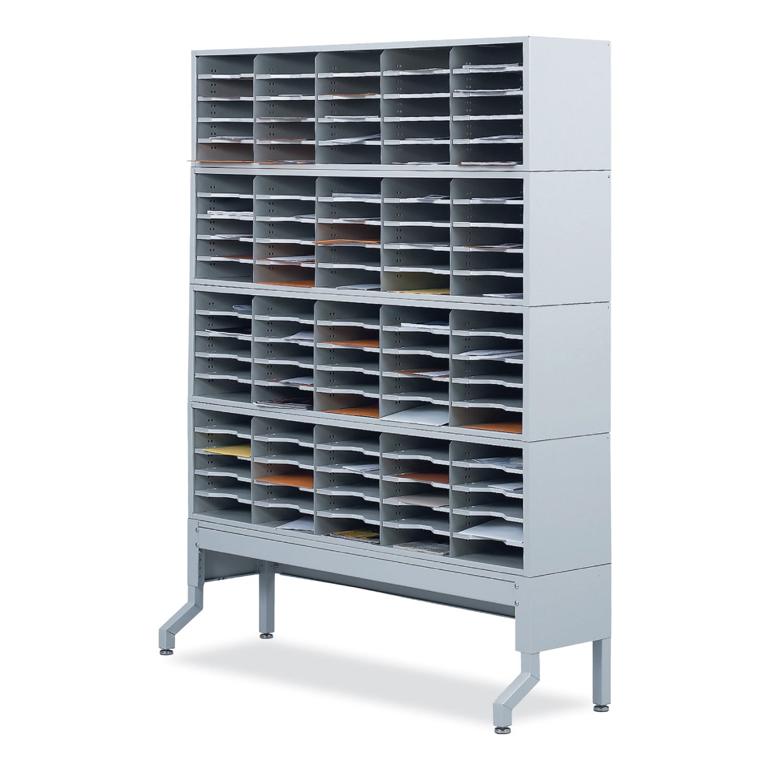 Safco® E-Z Sort Additional Mail Trays, 5 Shelves, 11 x 12.5 x 0.5, Gray