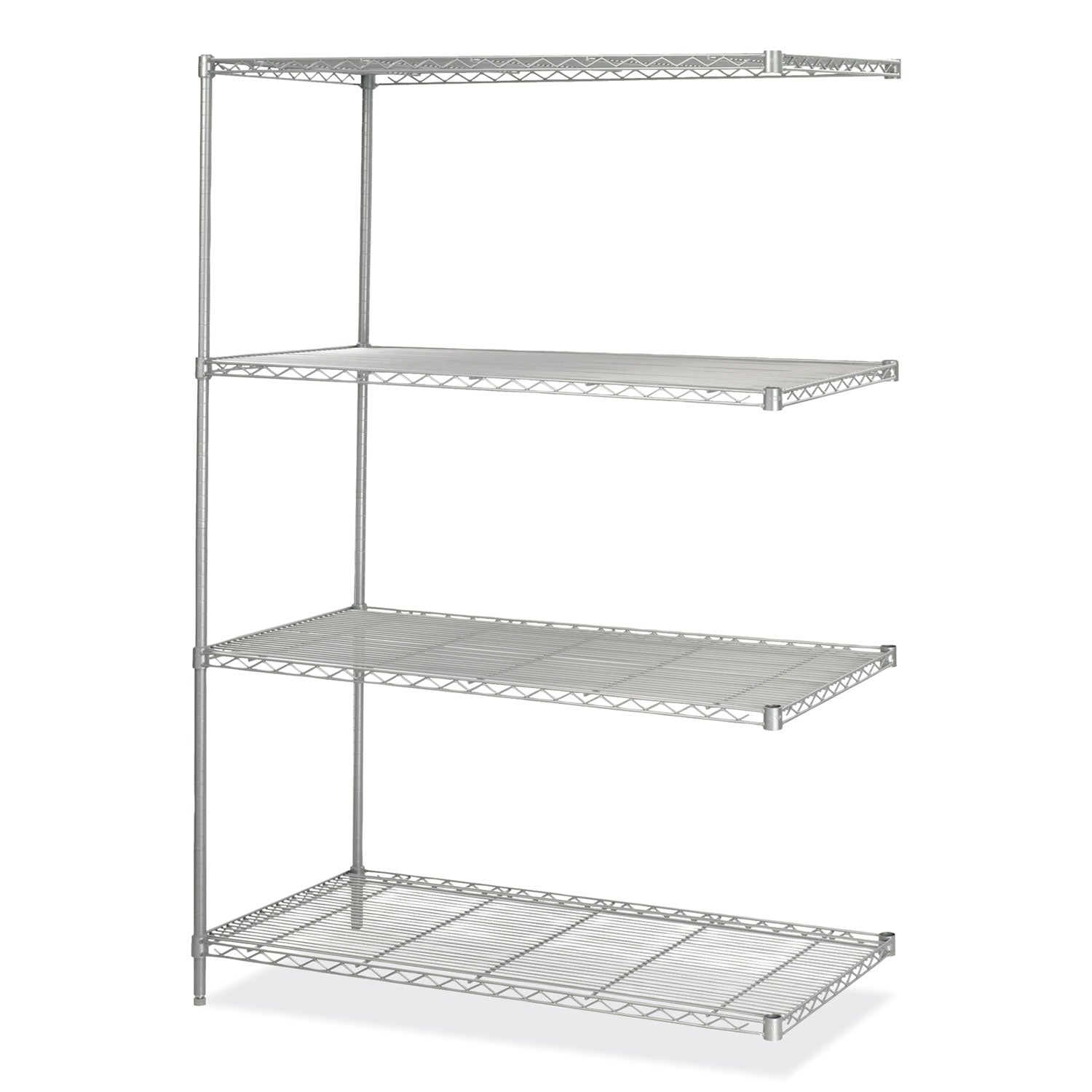 Safco® Industrial Add-On Unit, Four-Shelf, 48w x 24d x 72h, Steel, Metallic Gray