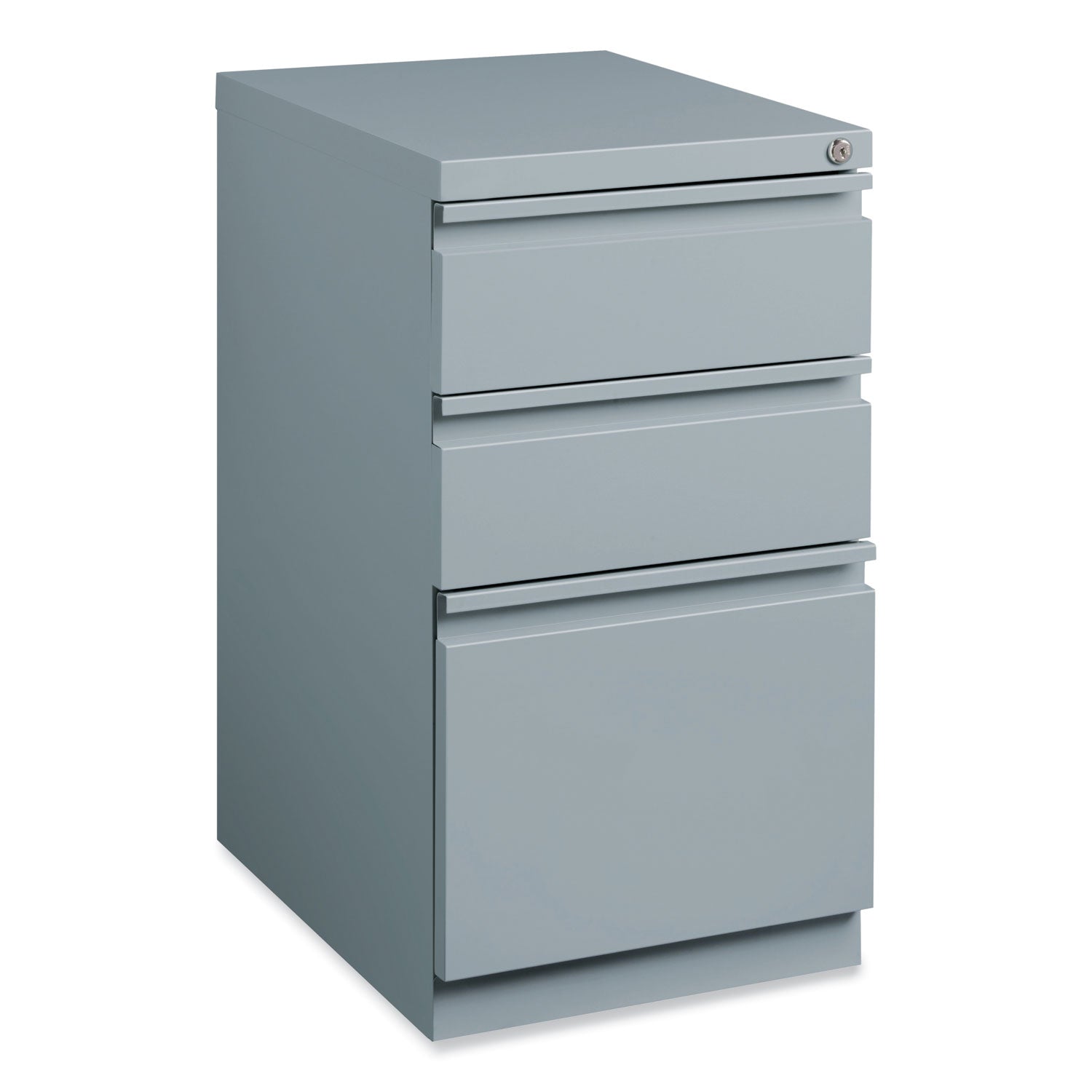 Hirsh Industries® Full-Width Pull 20 Deep Mobile Pedestal File, 3-Drawer: Box/Box/File, Letter, Platinum, 15 x 19.88 x 27.75 - Bloom Skins