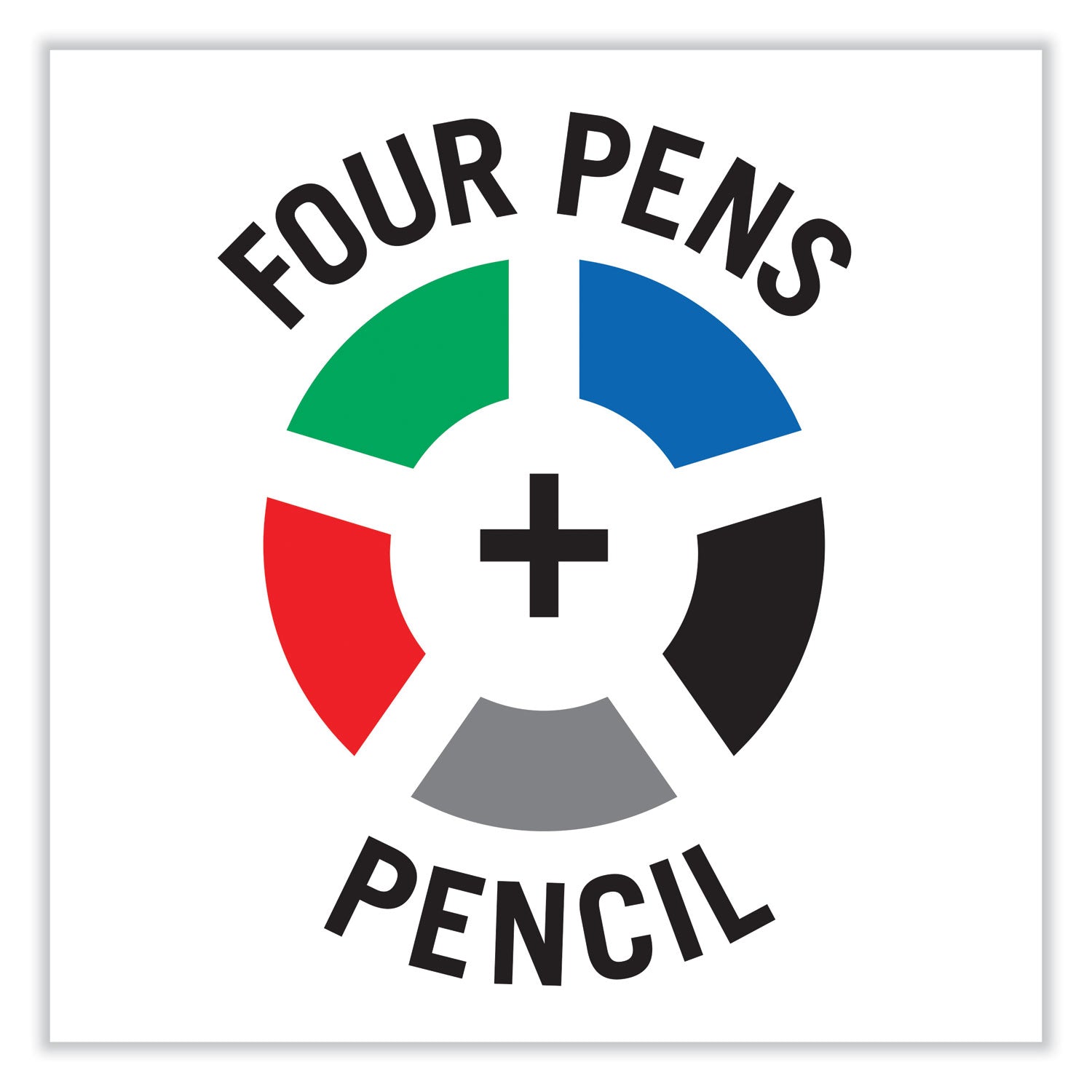 Pilot® Dr. Grip 4 + 1 Multi-Color Ballpoint Pen/Pencil, Retractable, 0.7mm Pen/0.5mm Pencil, Black/Blue/Green/Red Ink, Black Barrel