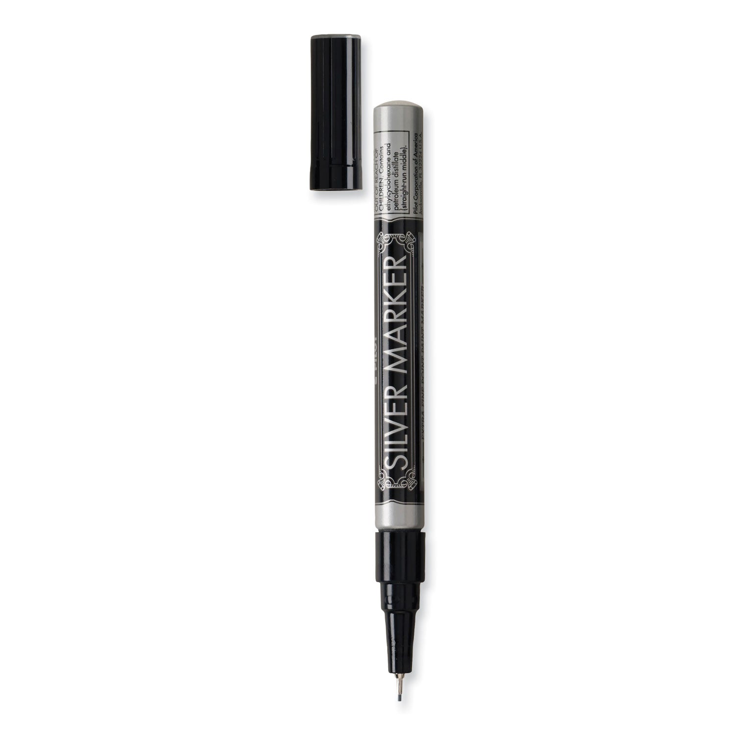 Pilot® Creative Art And Crafts Marker, Extra-Fine Brush Tip, Silver