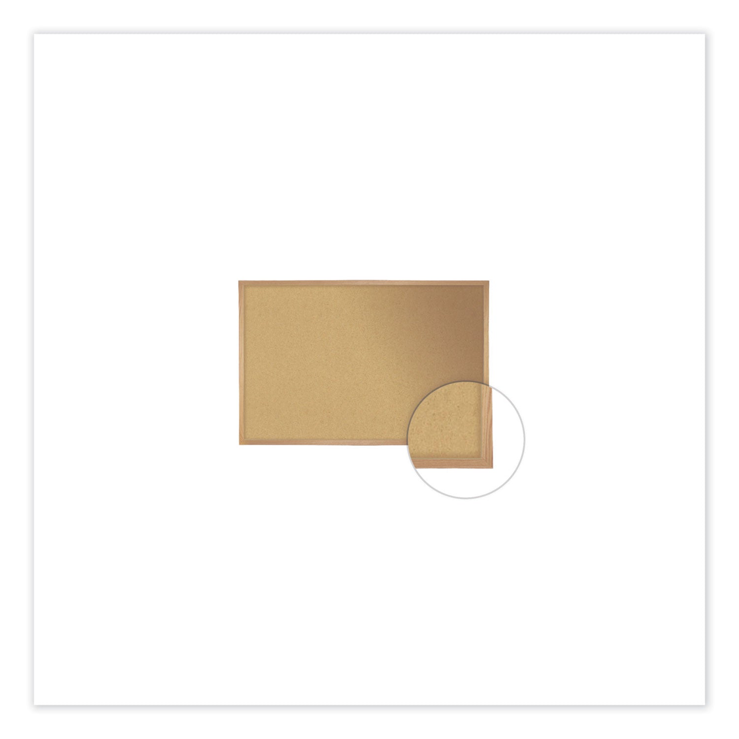 Ghent Natural Cork Bulletin Board with Wood Frame, 60.5" x 48.5", Tan Surface, Oak Finished Wood Frame - Bloom Skins