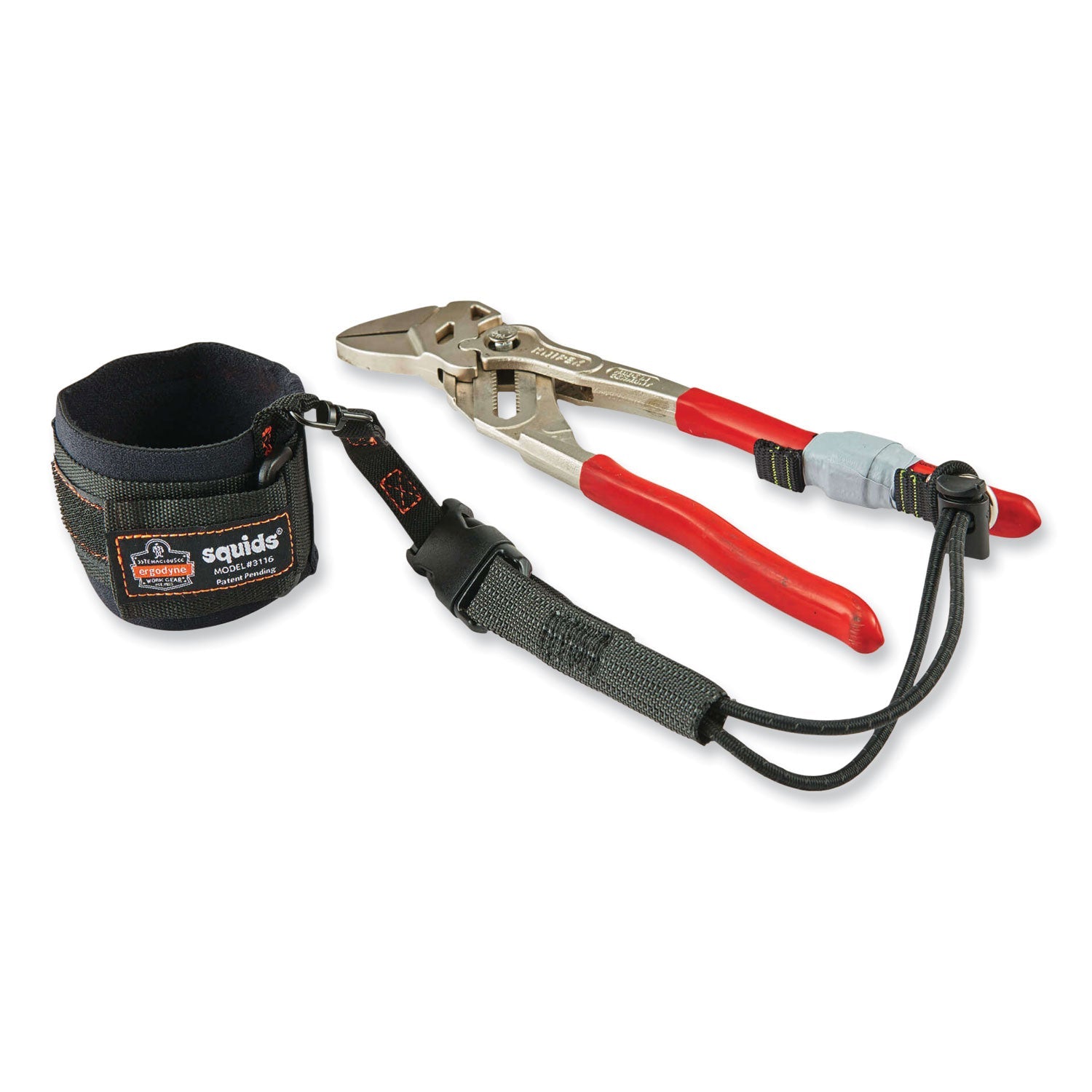 ergodyne® Squids 3116 Pull-On Wrist Lanyard with Buckle, 3 lb Max Working Capacity, 7.5" Long, Black