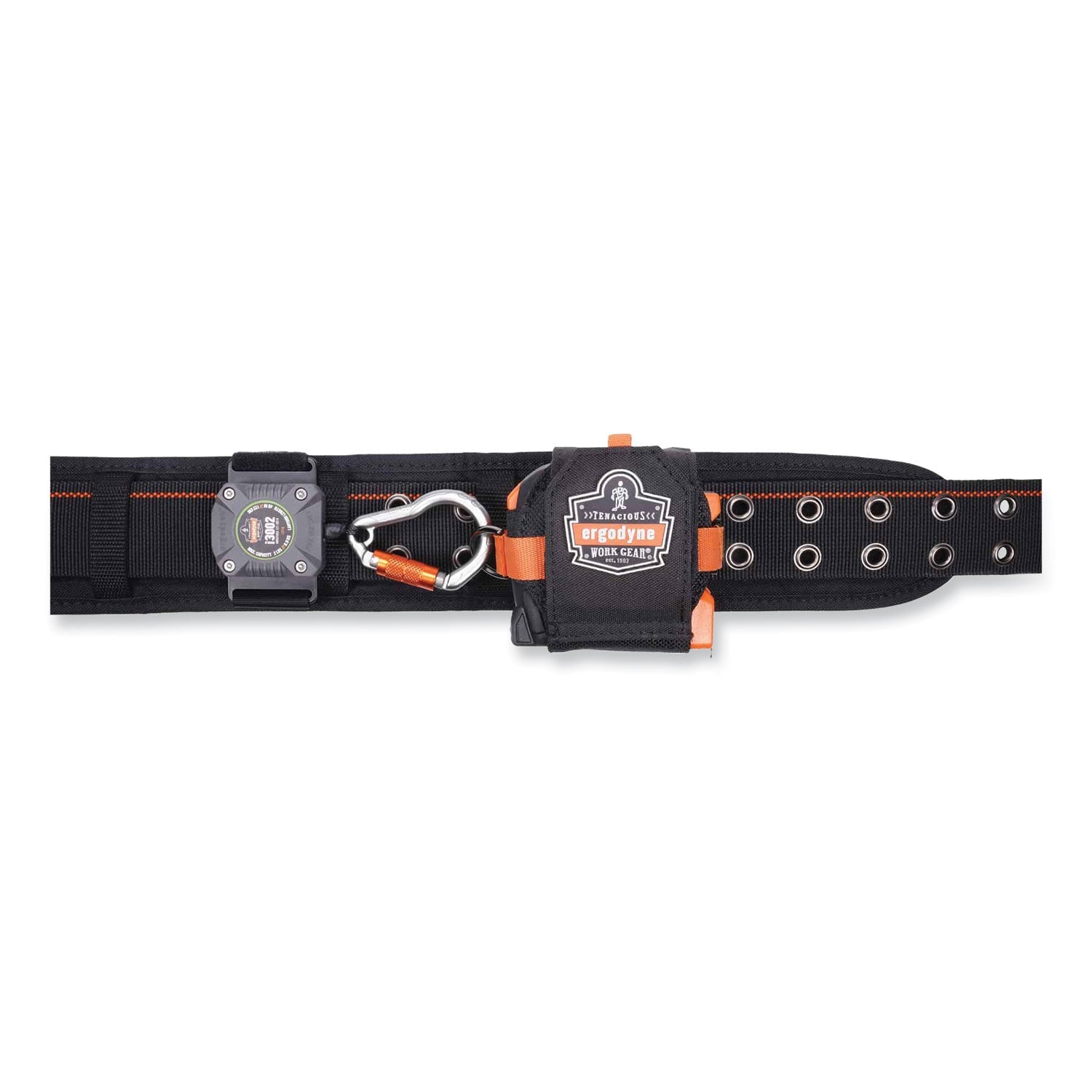 ergodyne® Squids 3002 Retractable Lanyard with Carabiner + Belt-Loop Anchor, 2 lb Max Working Capacity, 6" to 48" Long, Gray