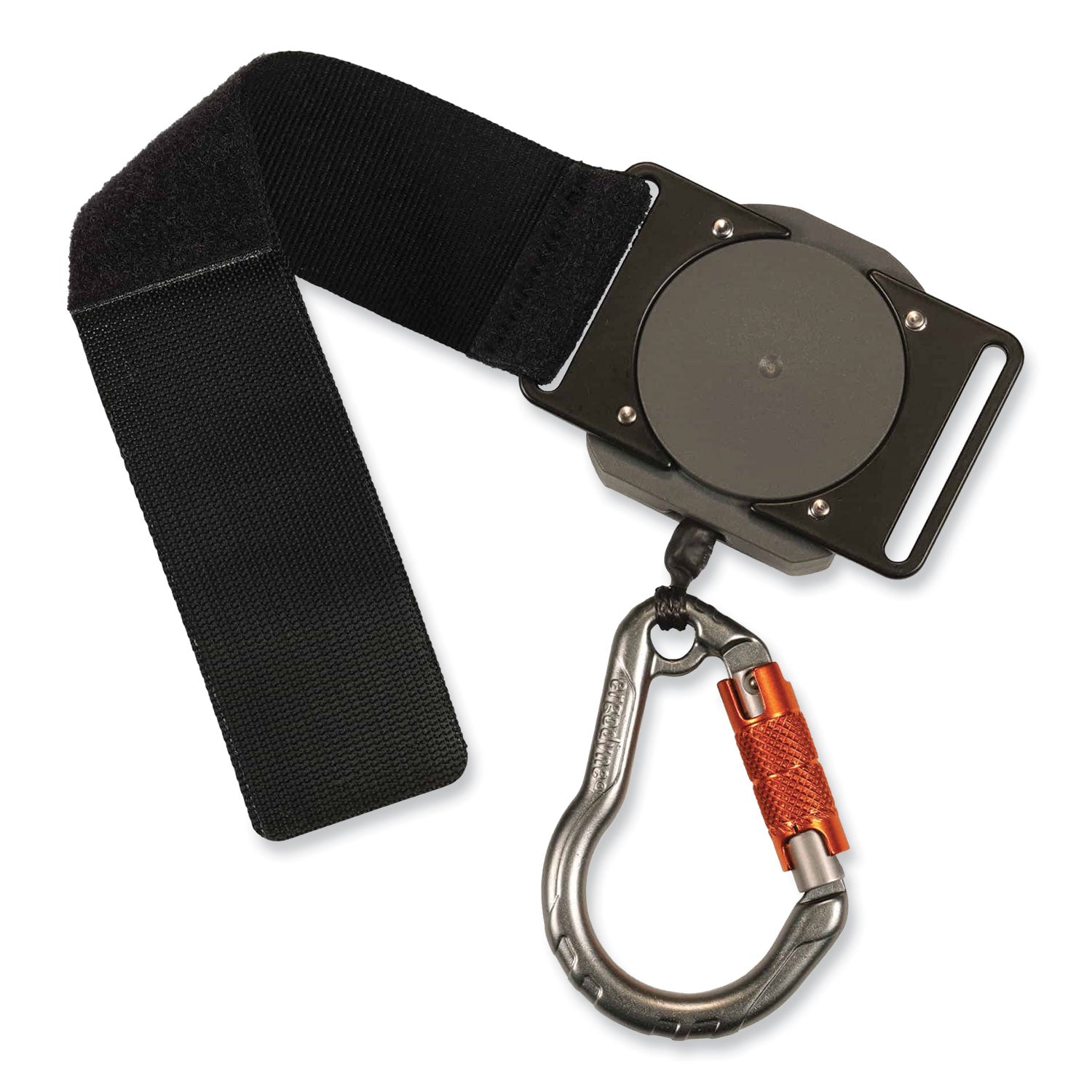ergodyne® Squids 3002 Retractable Lanyard with Carabiner + Belt-Loop Anchor, 2 lb Max Working Capacity, 6" to 48" Long, Gray