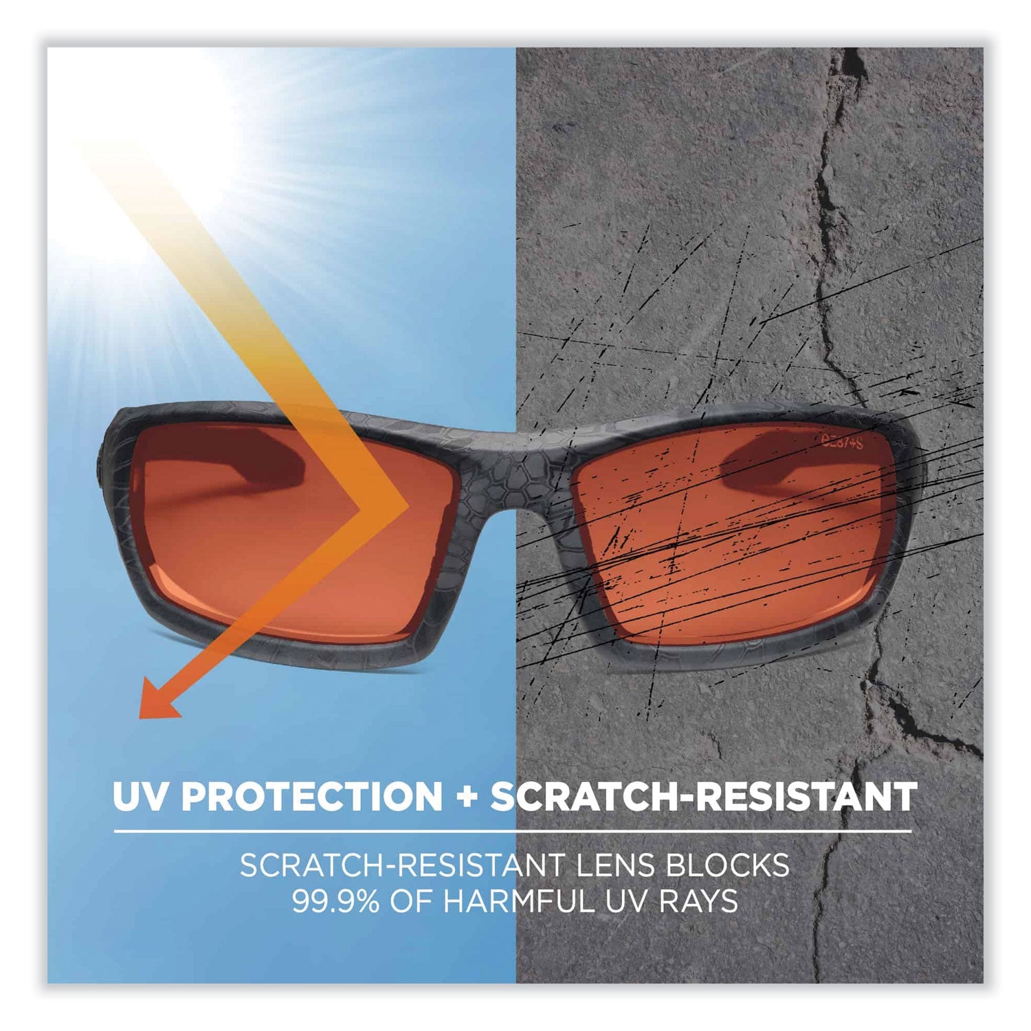 ergodyne® Skullerz Odin Safety Glasses, Kryptek Typhon Nylon Impact Frame, Polarized Copper Polycarbonate Lens