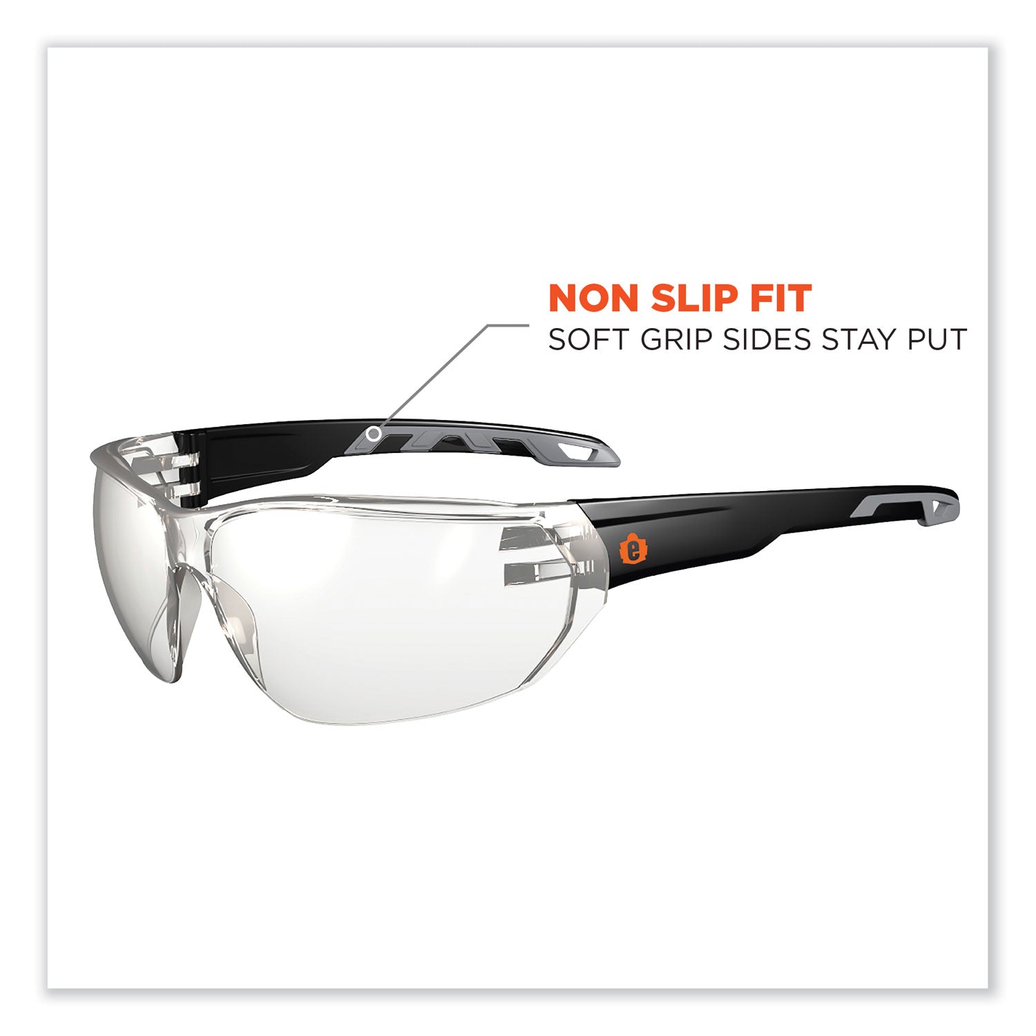 ergodyne® Skullerz Vali Frameless Safety Glasses, Black Nylon Impact Frame, Indoor/Outdoor Polycarbonate Lens