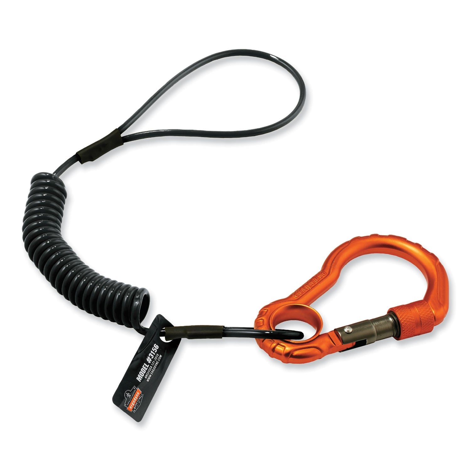 Coiled Tool Lanyard | Squids 3156 2lb Black/Orange