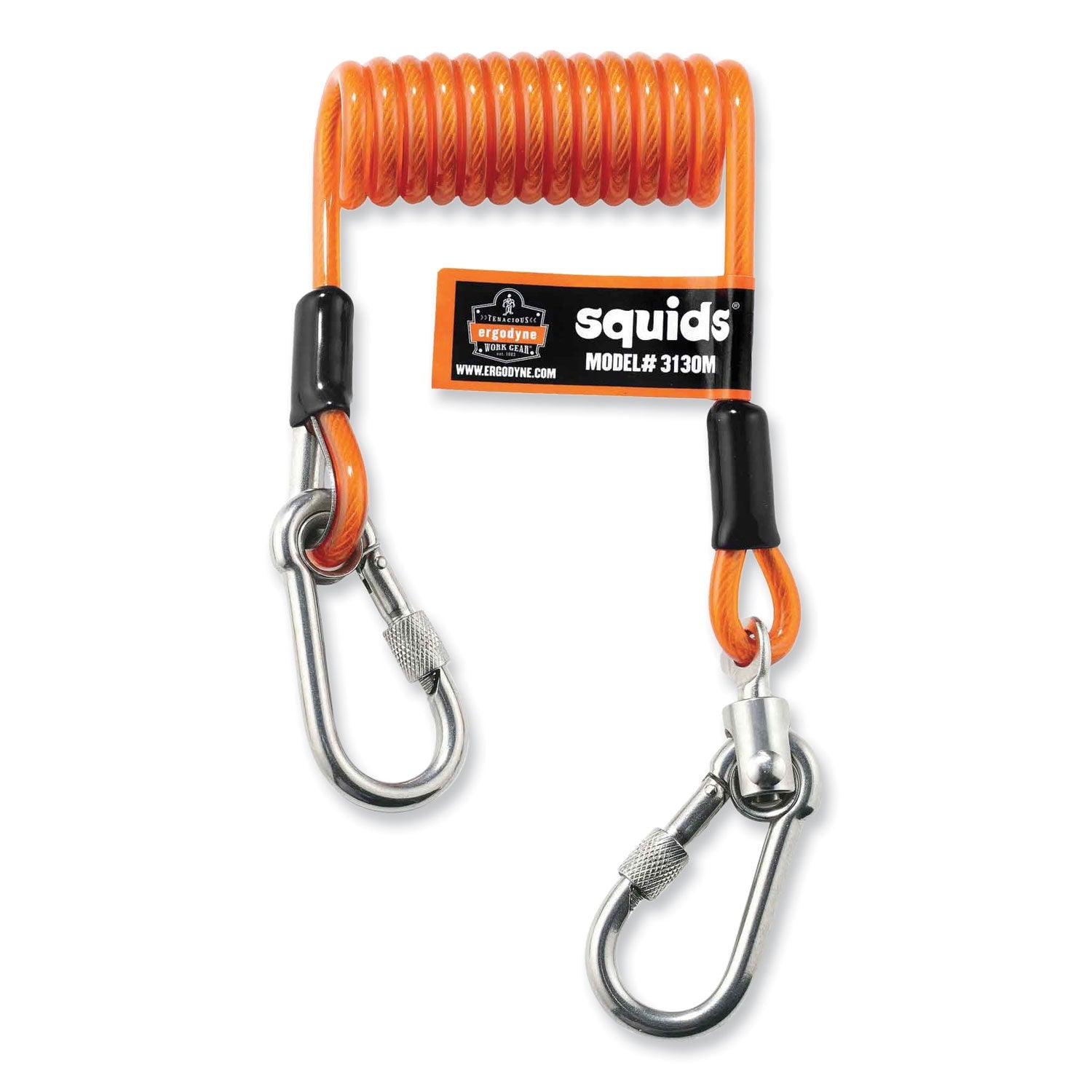 Coiled Cable Lanyard | Squids 3130M 5lb Orange