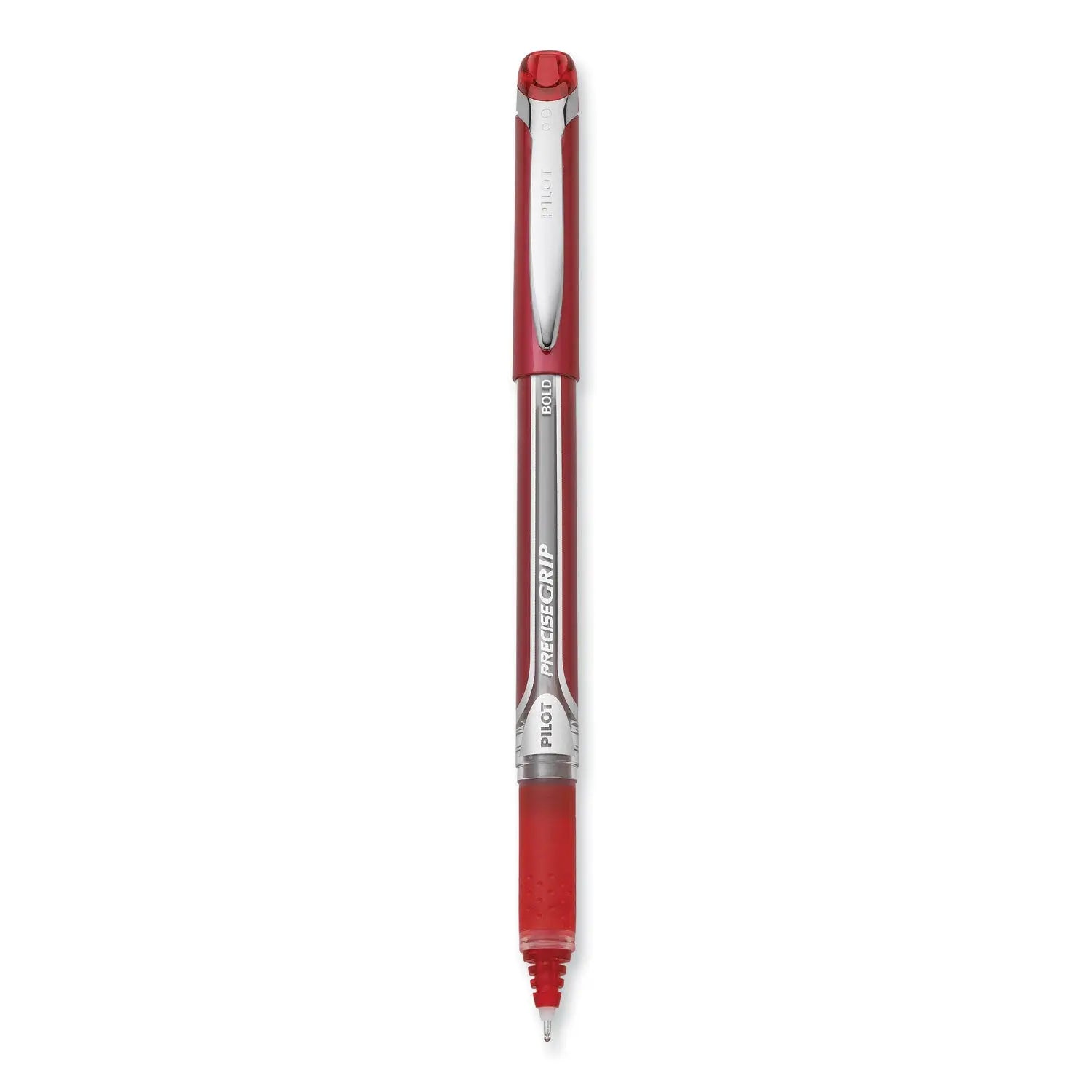Pilot® Precise Grip Rollerball Pen, Stick, Bold 1 mm, Red Ink, Red Barrel