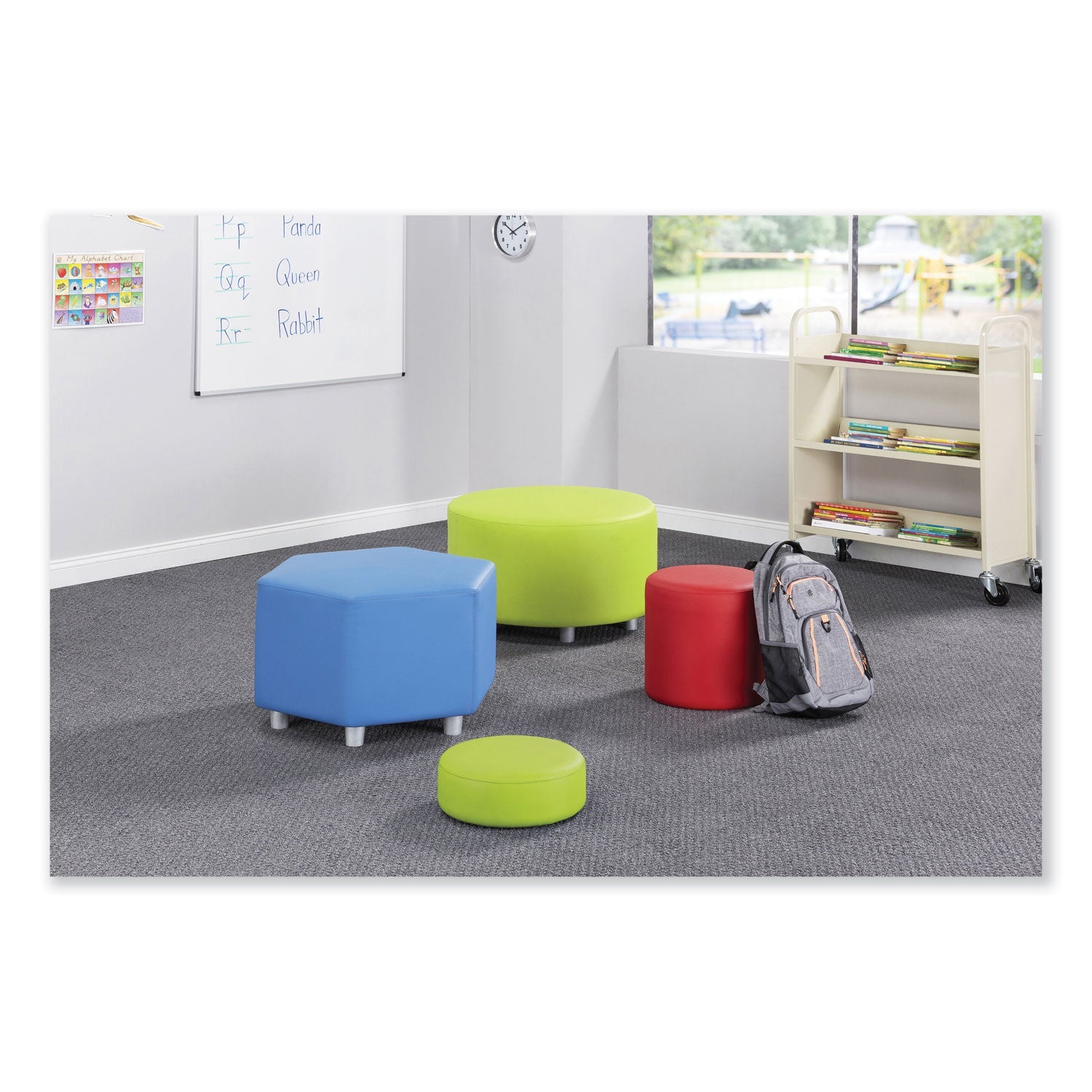 Safco® Learn 15" Round Vinyl Floor Seat, 15" x 15" x 5.75", Red