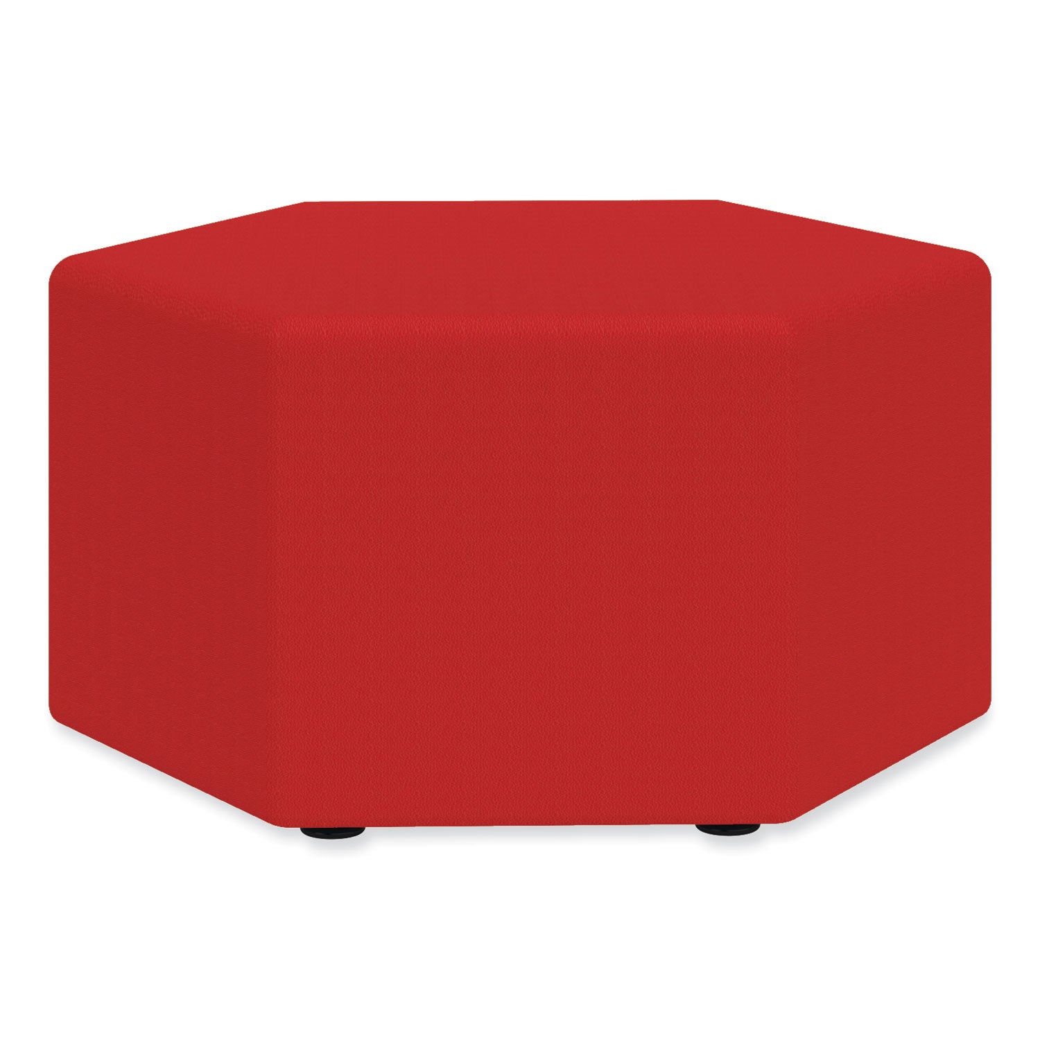 Safco® Learn 30" Hexagon Vinyl Ottoman, 30" x 30" x 18", Red