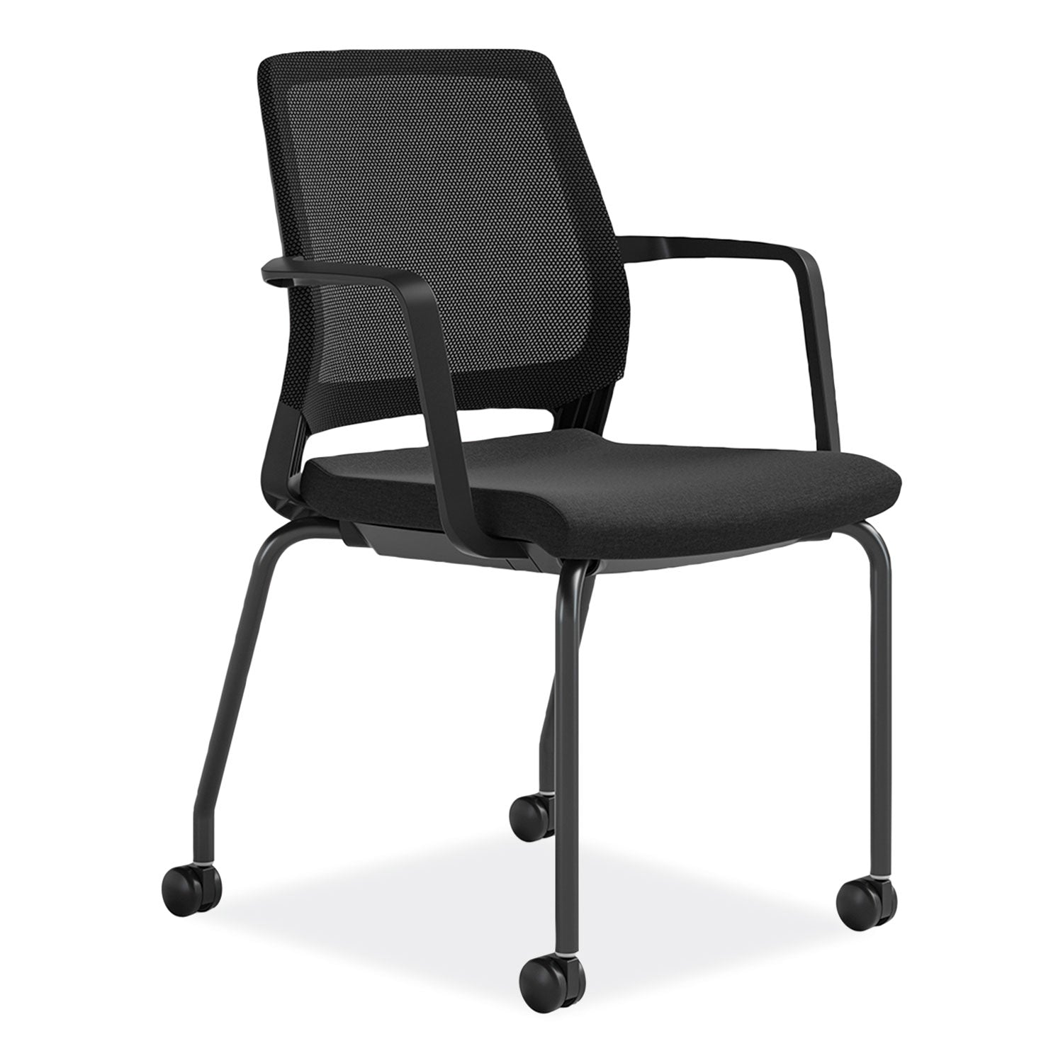 Safco® Medina Guest Chair, Supports Up to 275 lb, 18" Seat Height, Black Seat/Back/Base