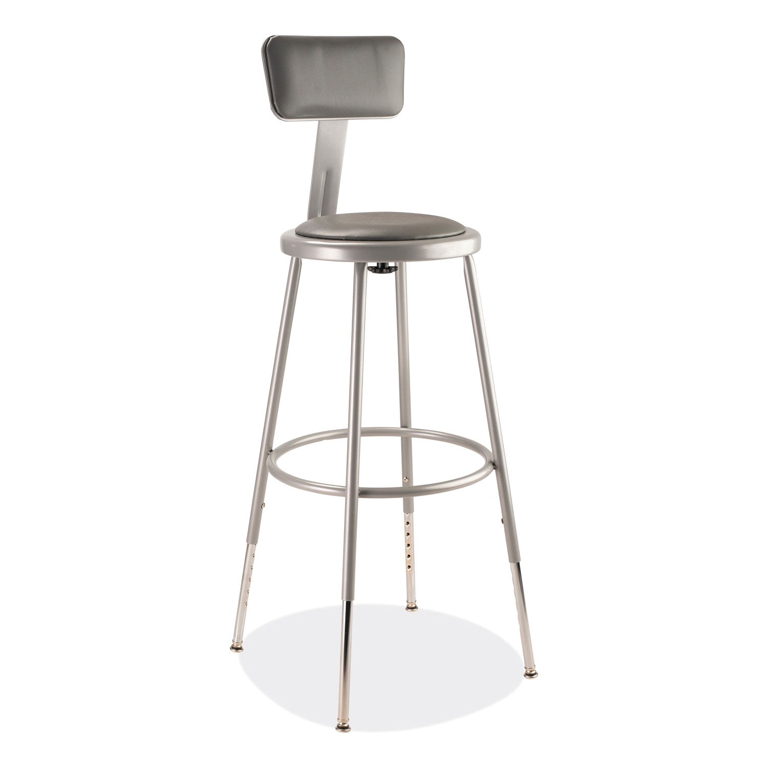 Adj Heavy Duty Padded Stool w/ Backrest | 25"-33"