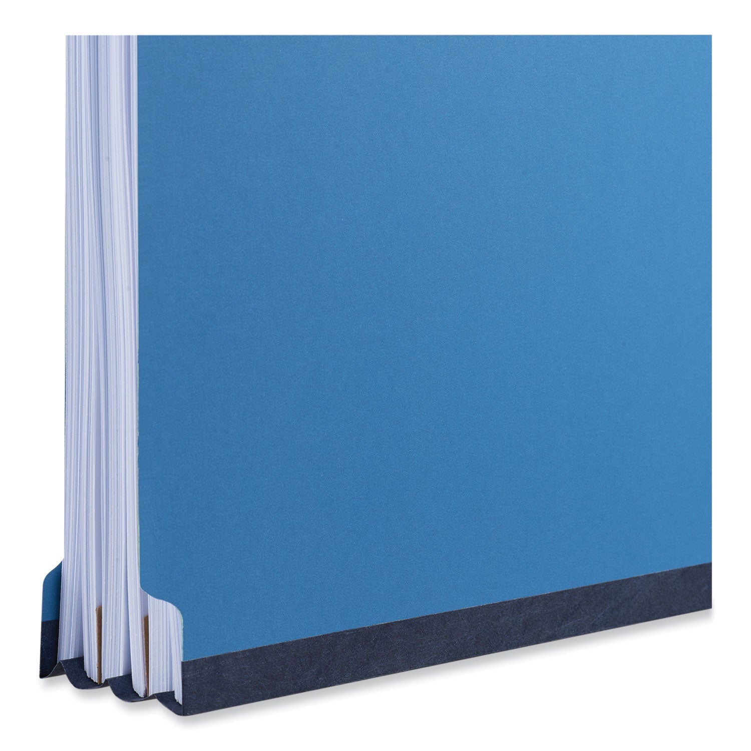 Universal® Bright Colored Pressboard Classification Folders, 2" Expansion, 2 Dividers, 6 Fasteners, Letter Size, Cobalt Blue, 10/Box
