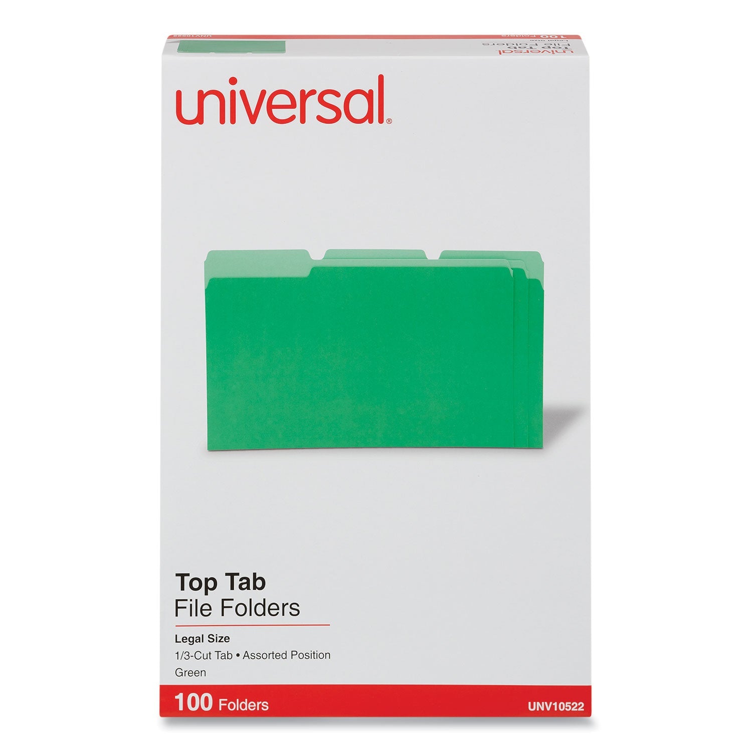 Deluxe Colored Top Tab File Folders | Legal, Green
