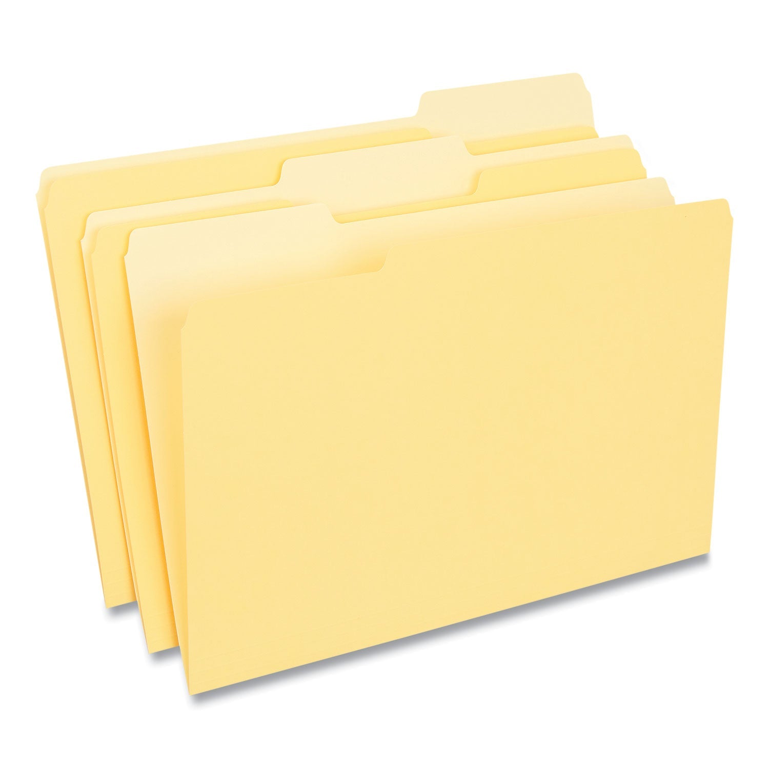 Universal® Deluxe Colored Top Tab File Folders, 1/3-Cut Tabs: Assorted, Legal Size, Yellow/Light Yellow, 100/Box - Bloom Skins
