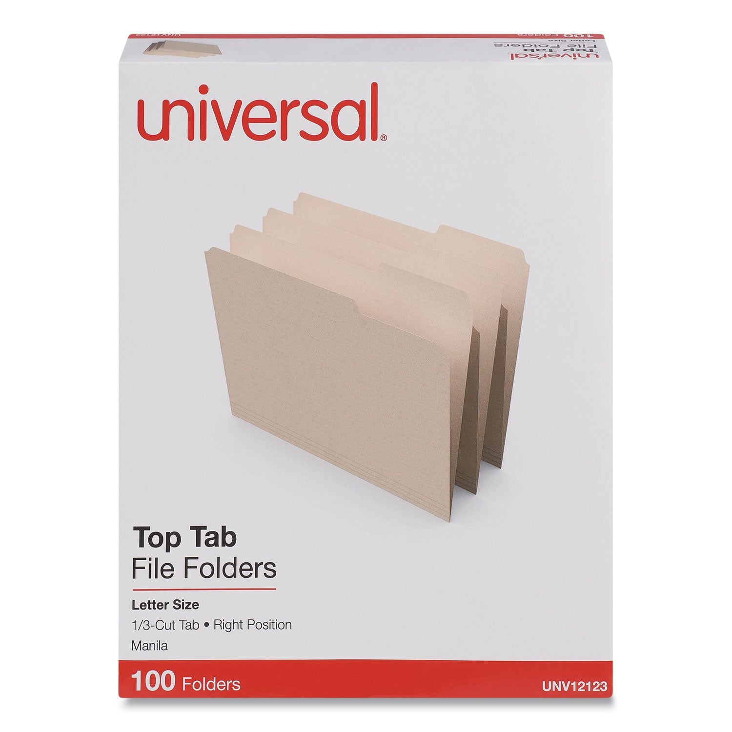 Top Tab File Folders | Letter, Right Tab, 100/Box