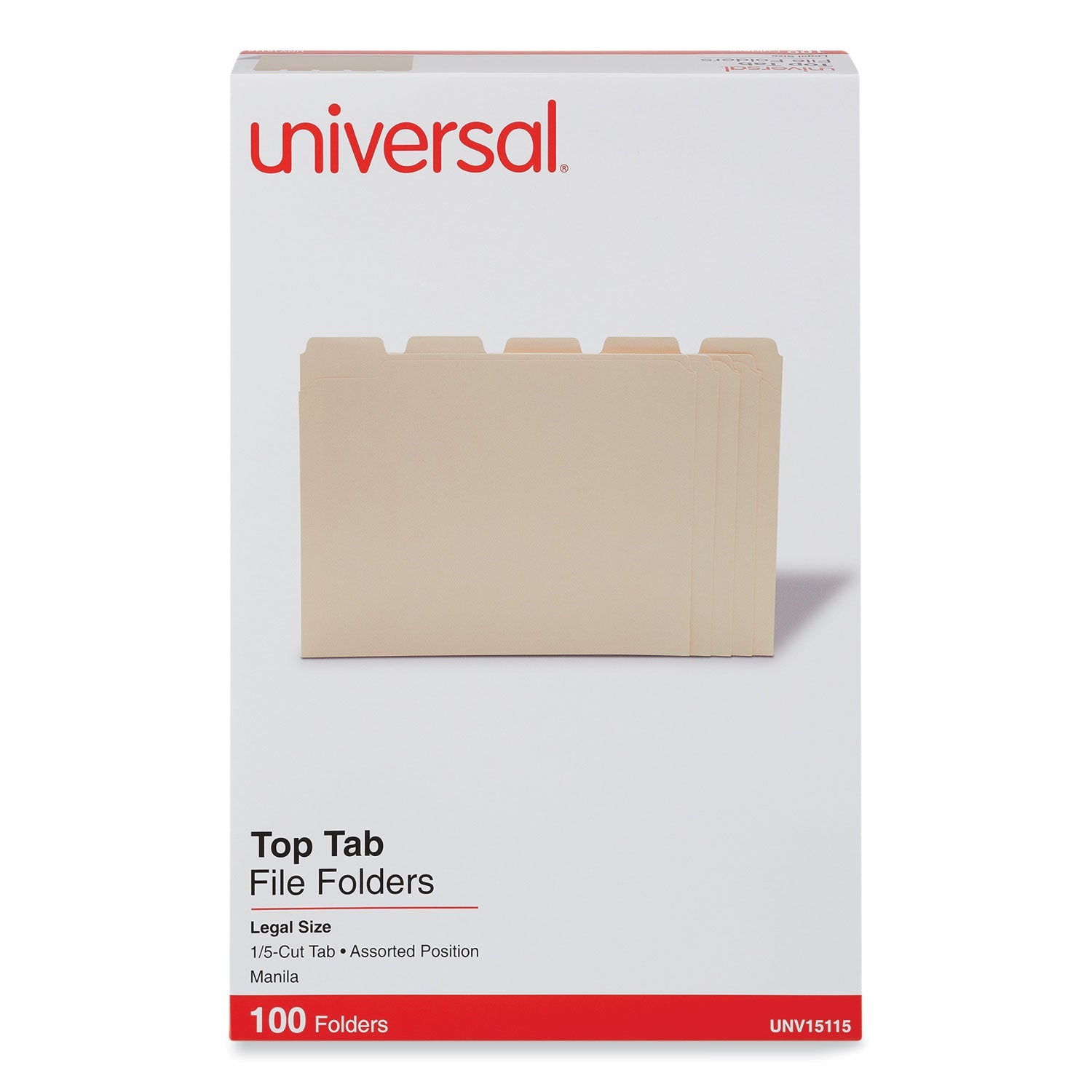 Top Tab File Folders | Legal, 1/5-Cut, 100/Box