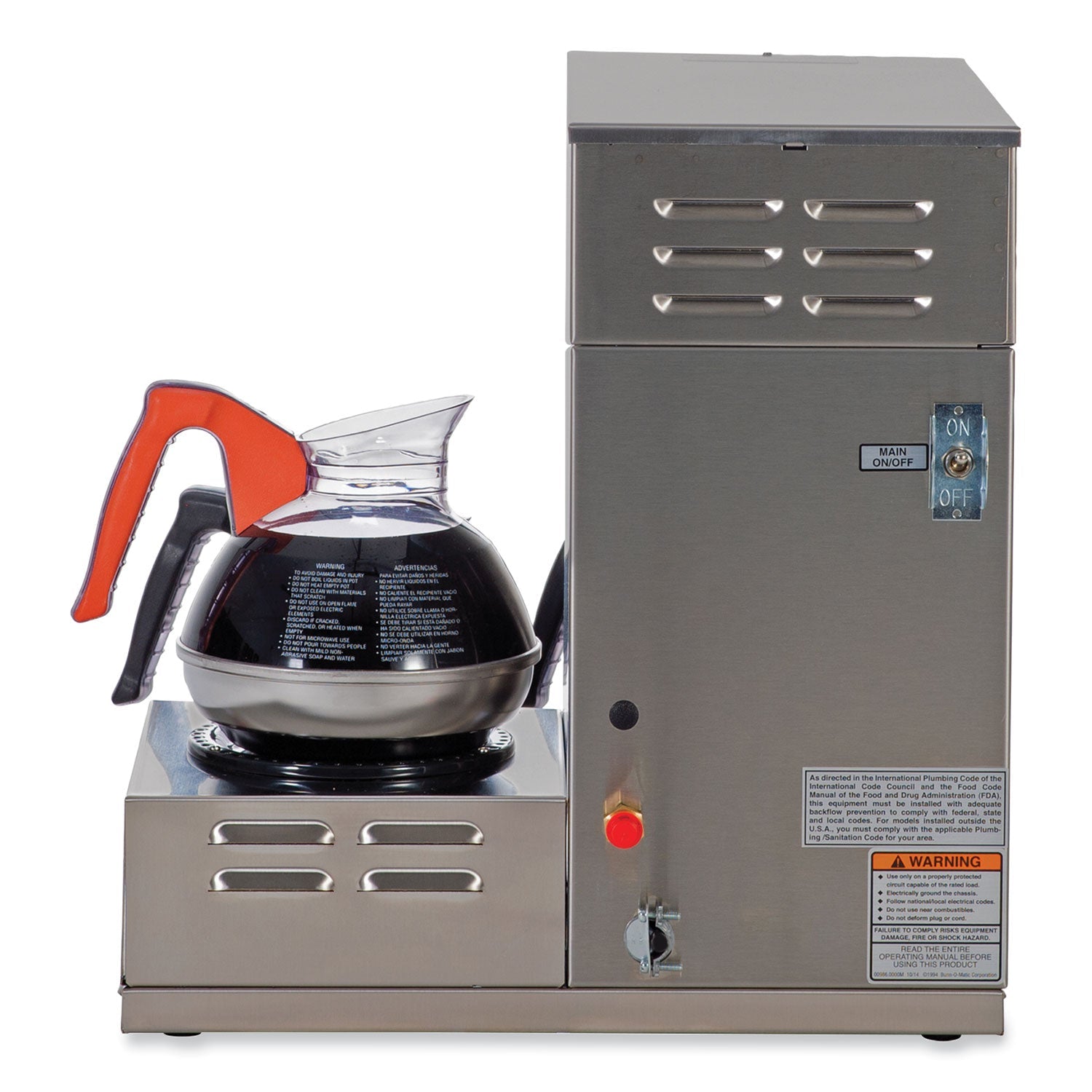 BUNN® Axiom 15-3 12-Cup Low Profile Automatic Coffee Brewer, Gray/Stainless Steel