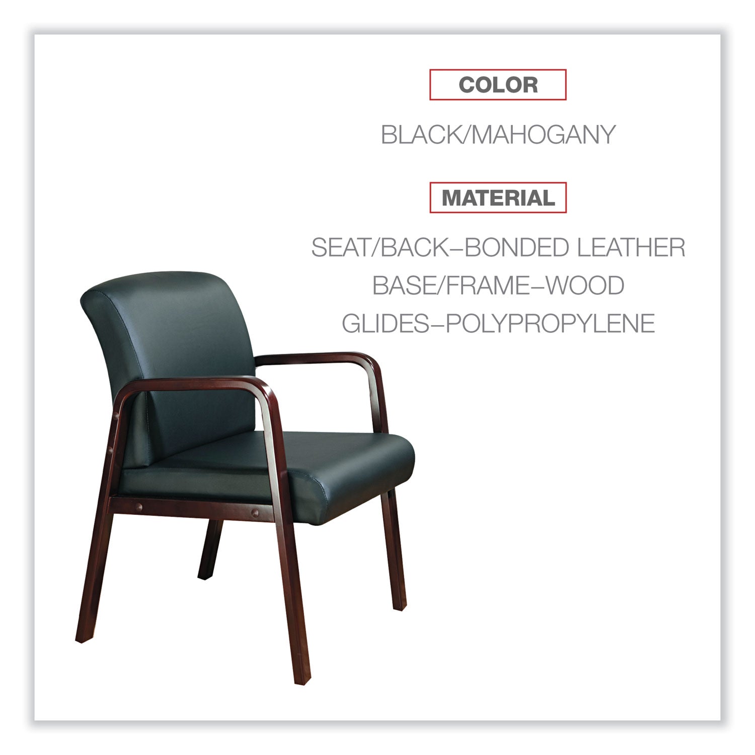 Alera® Alera Reception Lounge WL Series Loveseat, 44.88" x 26.13" x 33", Black