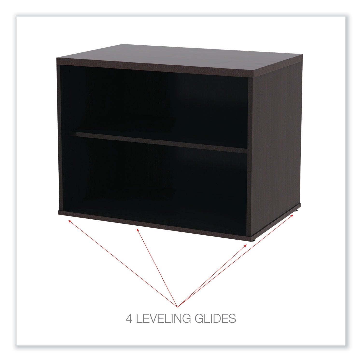 Alera® Alera Open Office Desk Series Low Storage Cabinet Credenza, Woodgrain Laminate, 29.5" x 19.13" x 22.78", Espresso