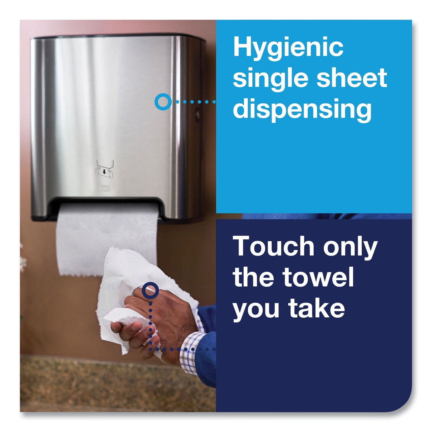 Tork® Image Design Matic Hand Towel Roll Dispenser, 13.58 X 8.07 X 15.75, Stainless Steel